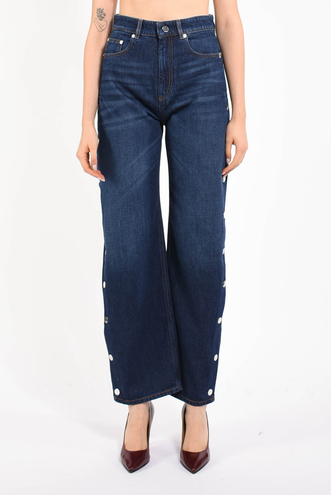 Jeans wide leg modello lichene