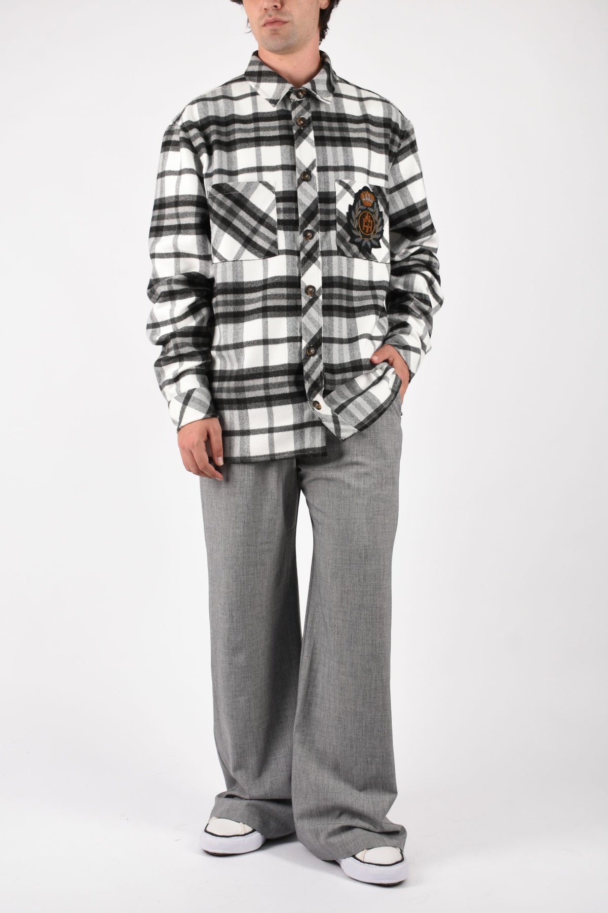 Camicia in check with logo NUW26259