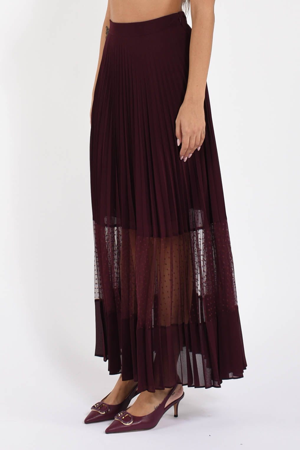 gonna lunga in georgette e tulle