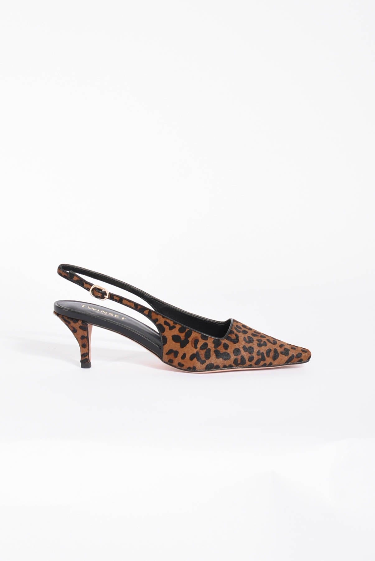 Décolleté sling back con stampa animalier