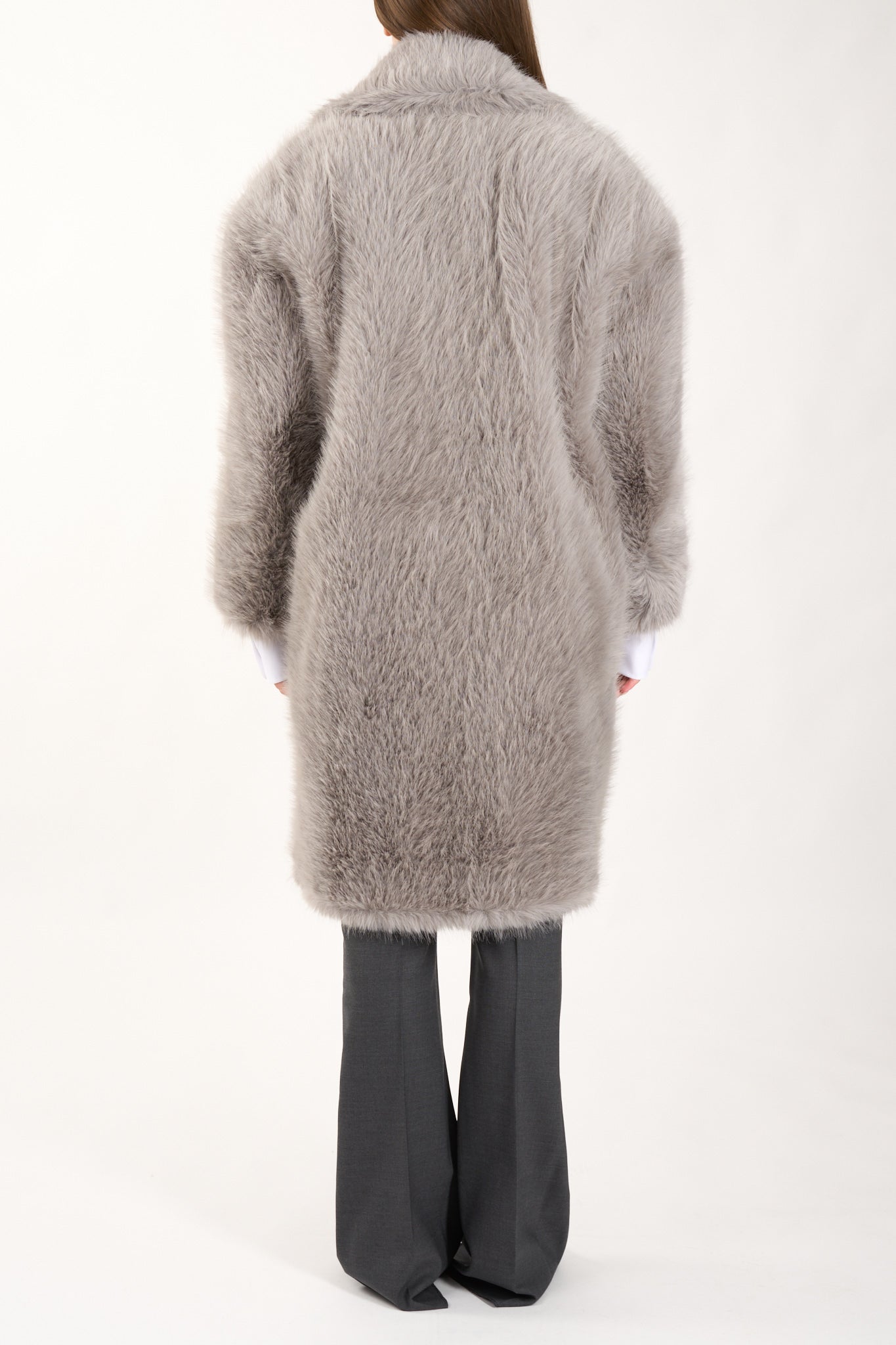 cappotto in faux fur modello manico