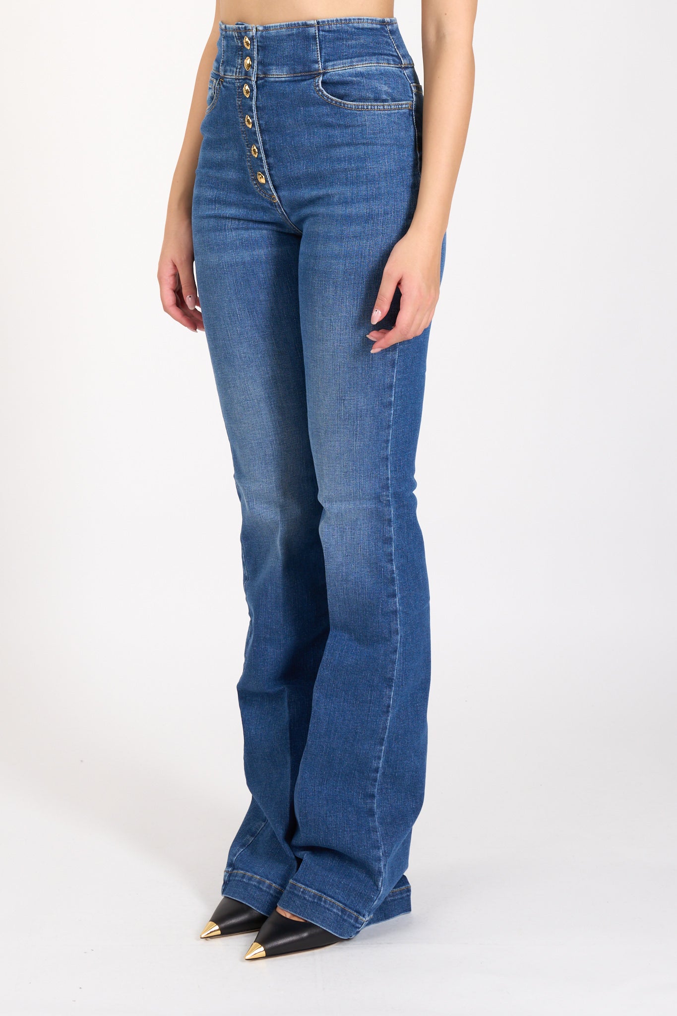 jeans a zampa in cotone stretch