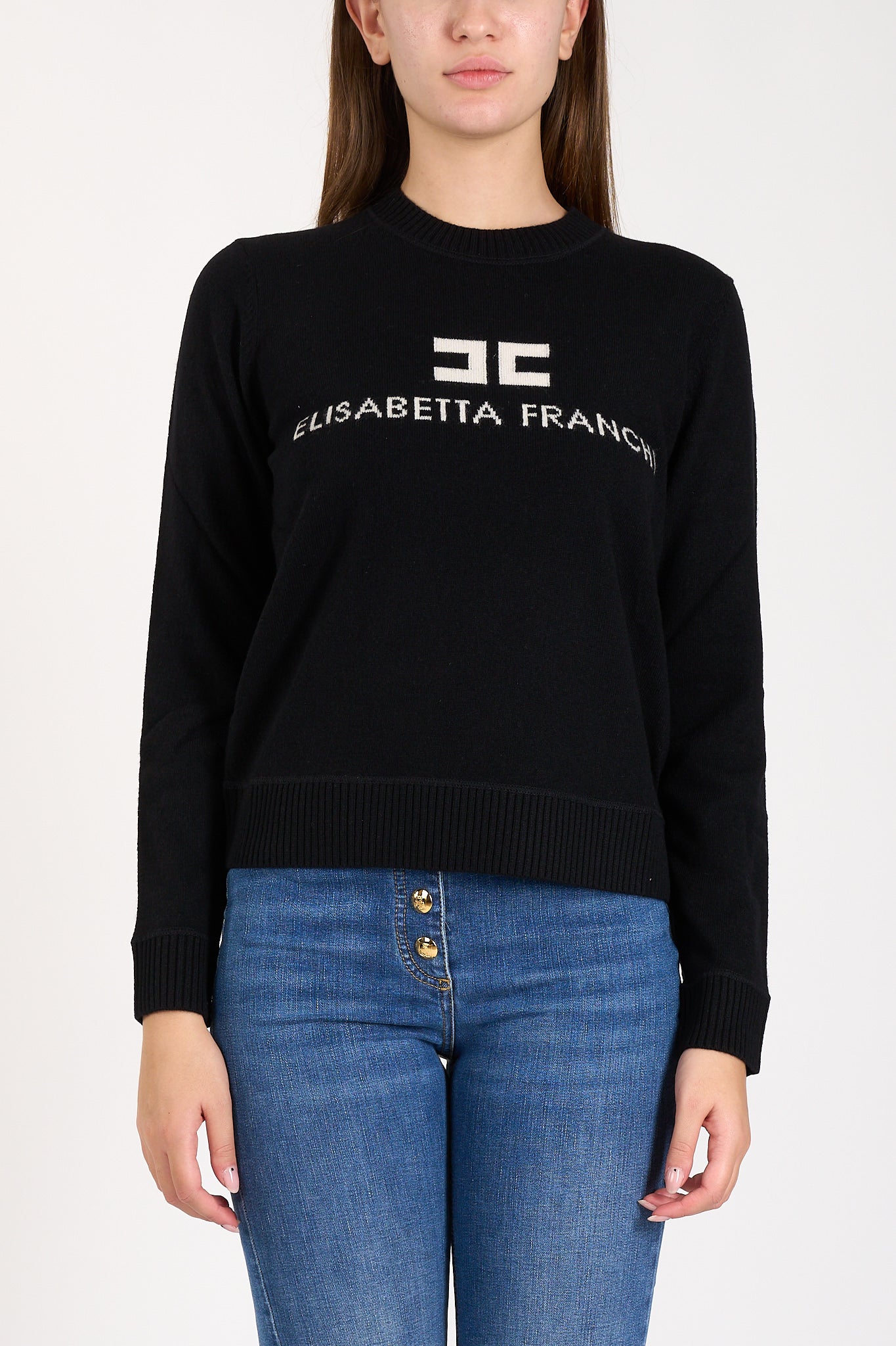 maglia in misto cashmere con logo