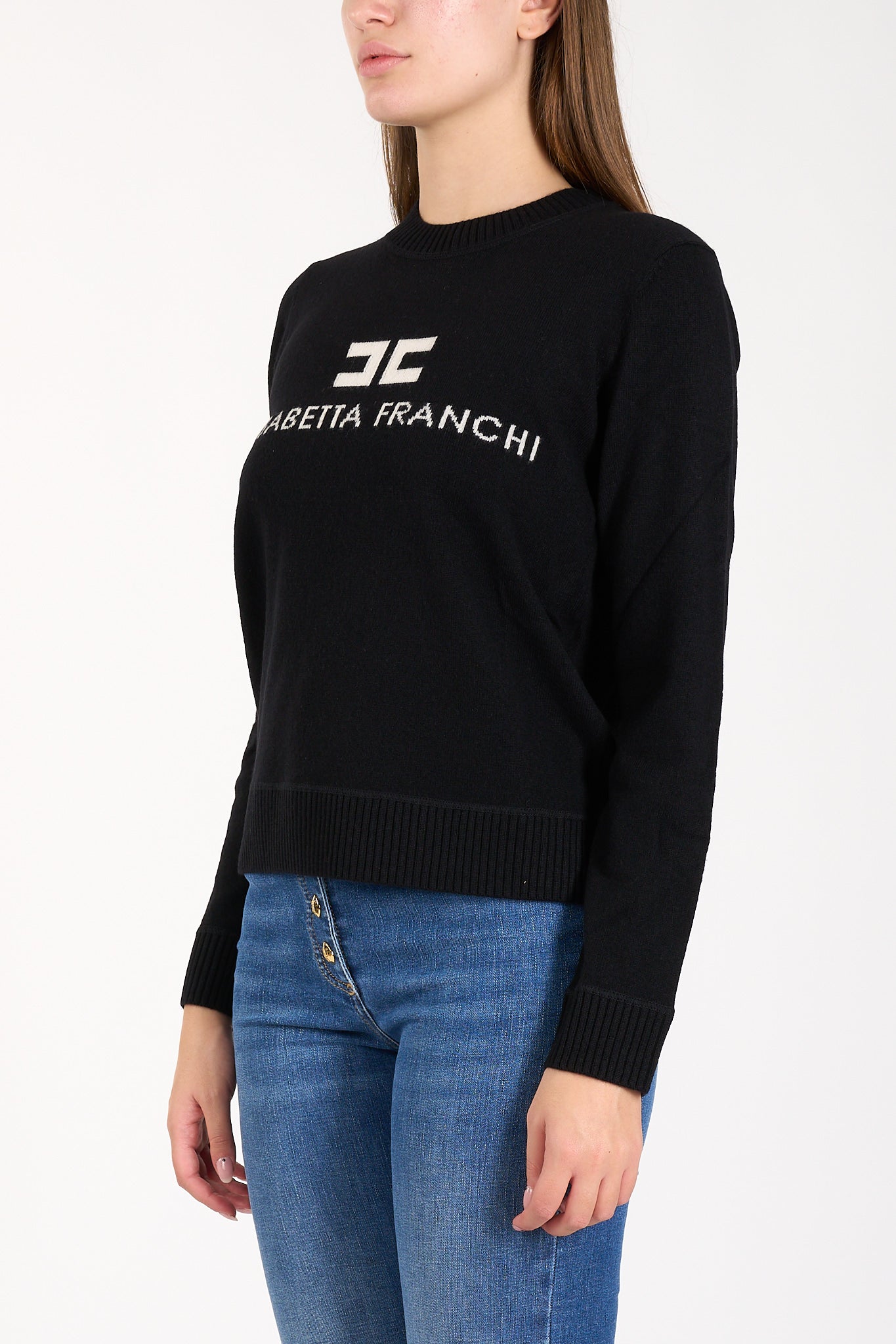 maglia in misto cashmere con logo