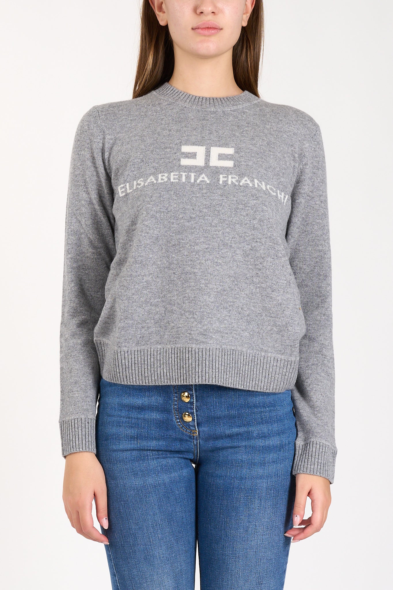 maglia in misto cashmere con logo