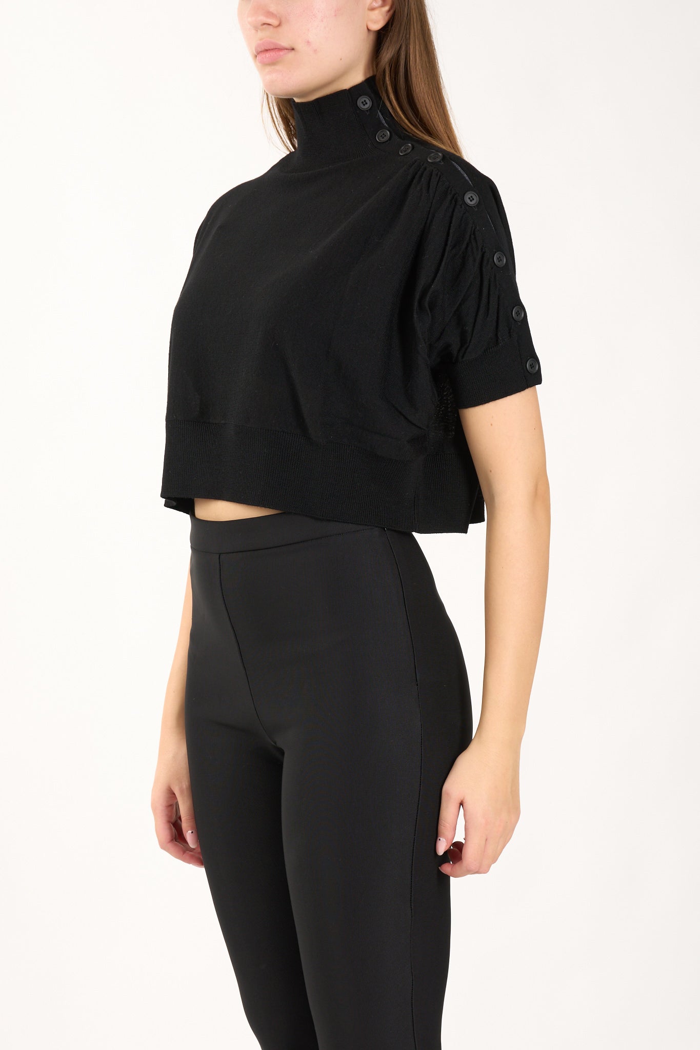 maglia cropped in lana modello beverino