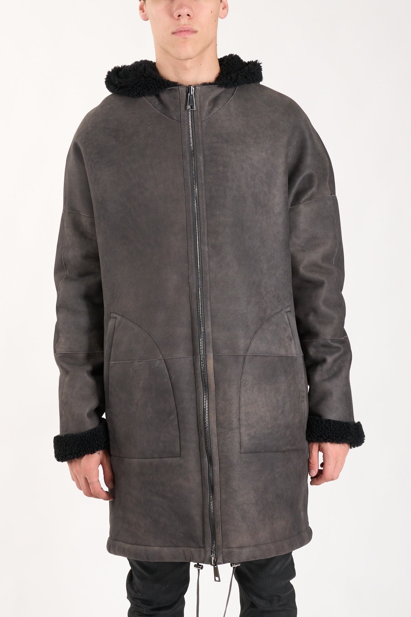 Parka reversibile in shearling