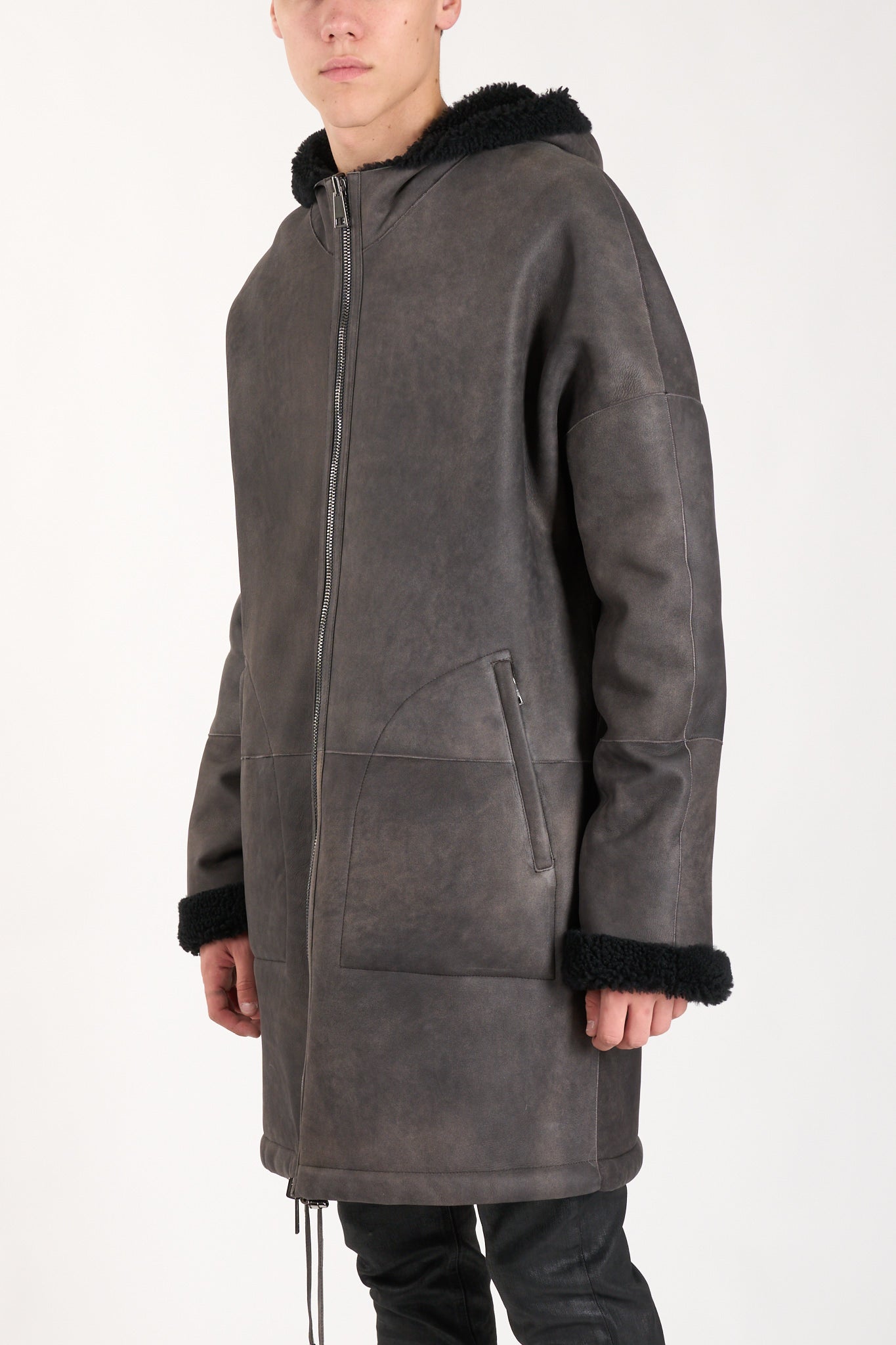 Parka reversibile in shearling