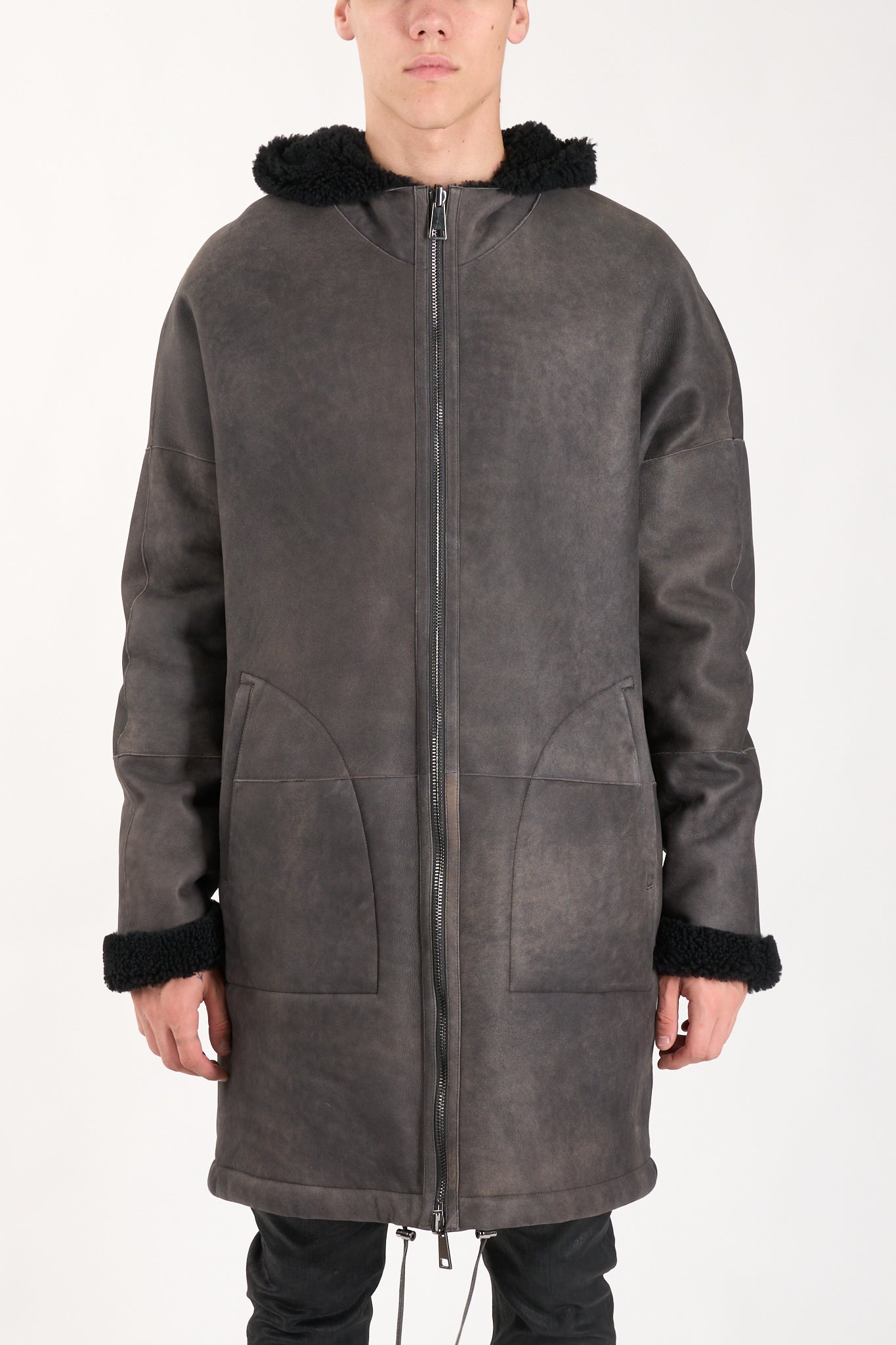 Parka reversibile in shearling