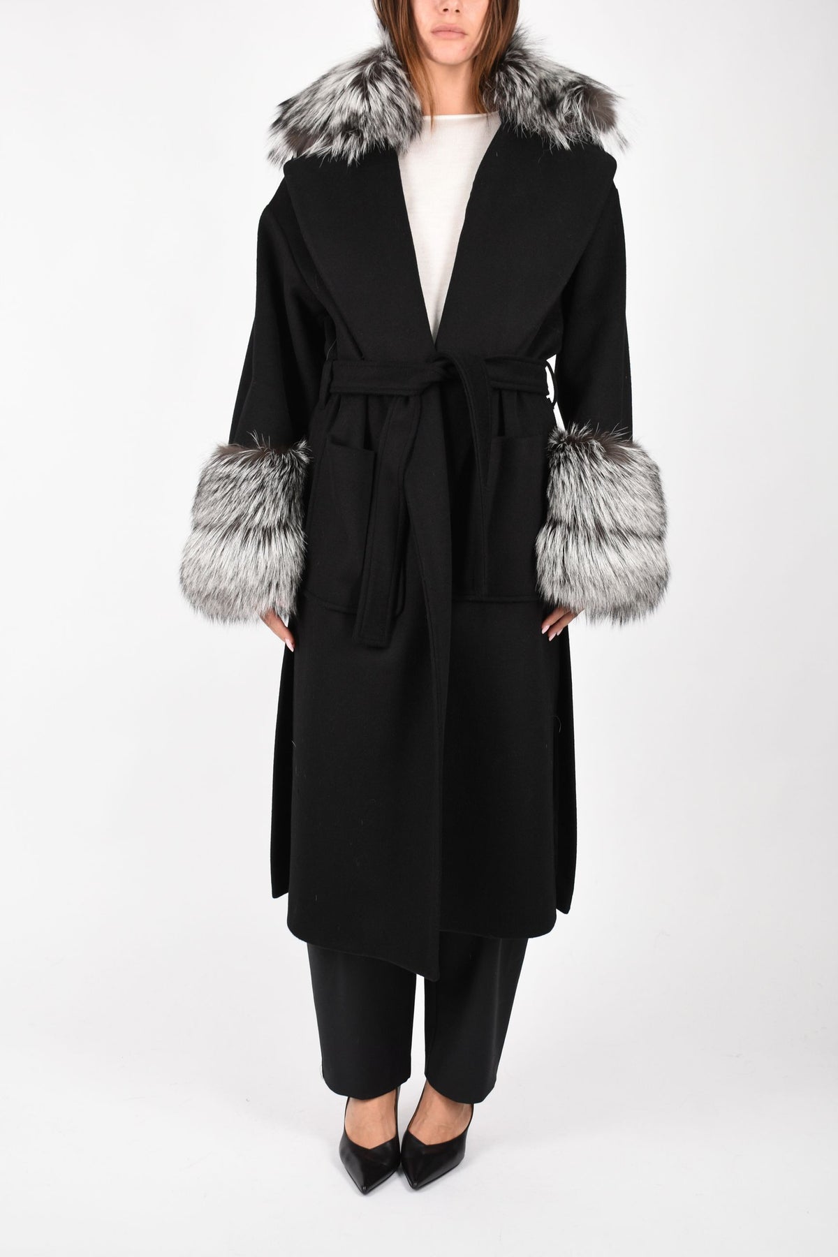 CAPPOTTO IN LANA E VOLPE CD1240