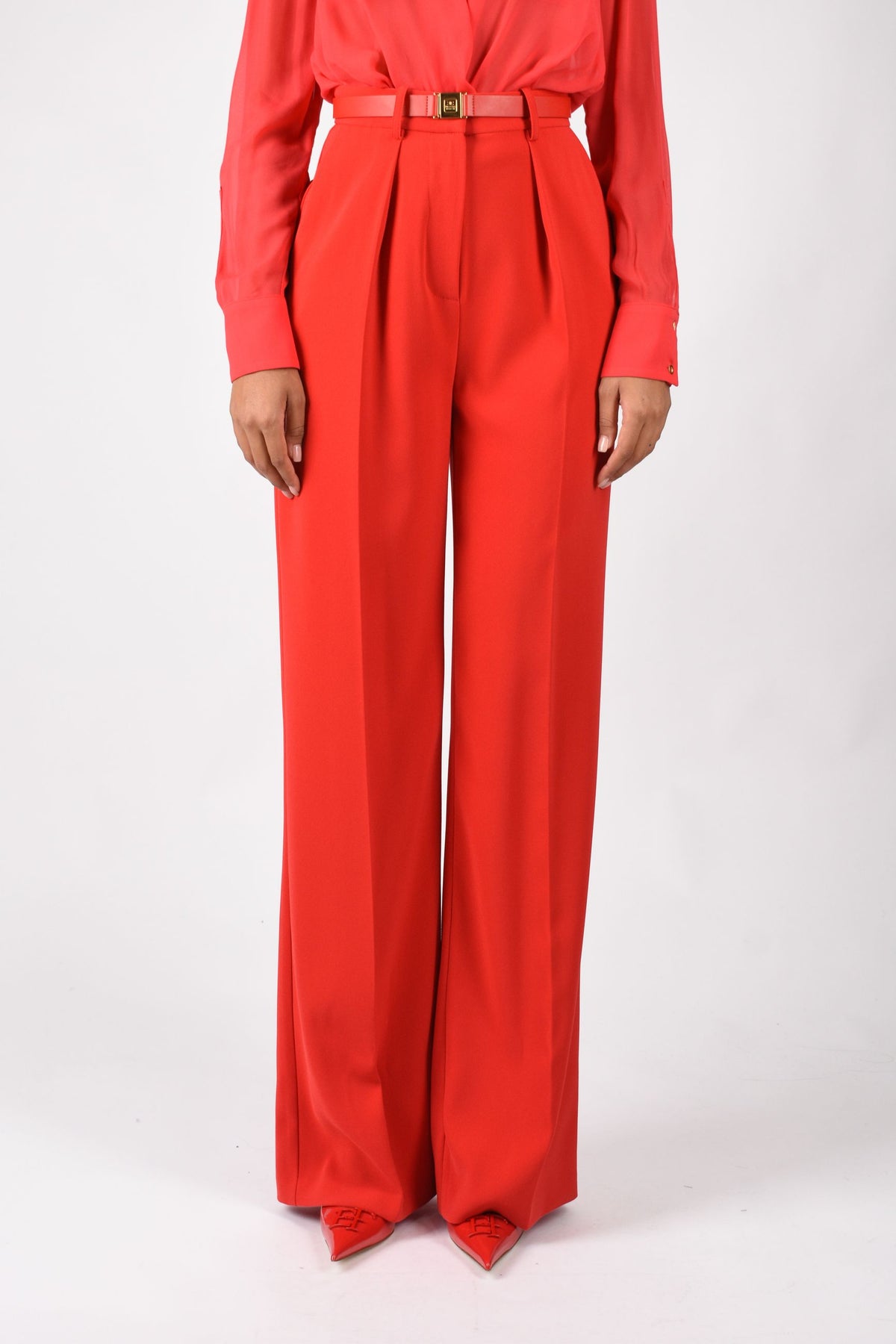 Pantaloni in crêpe leggero con cintura PA20766E2