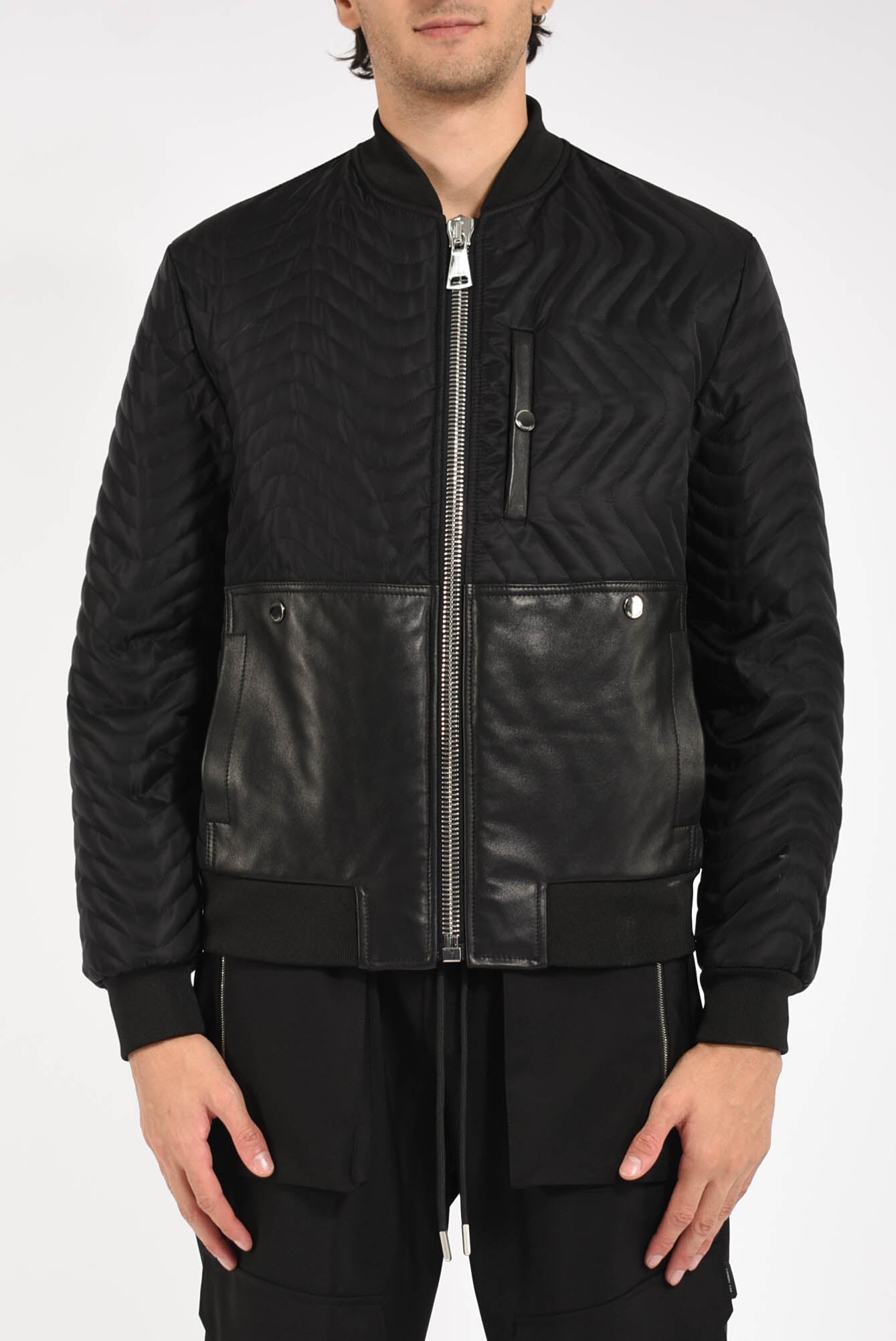 Bomber in nylon trapuntato