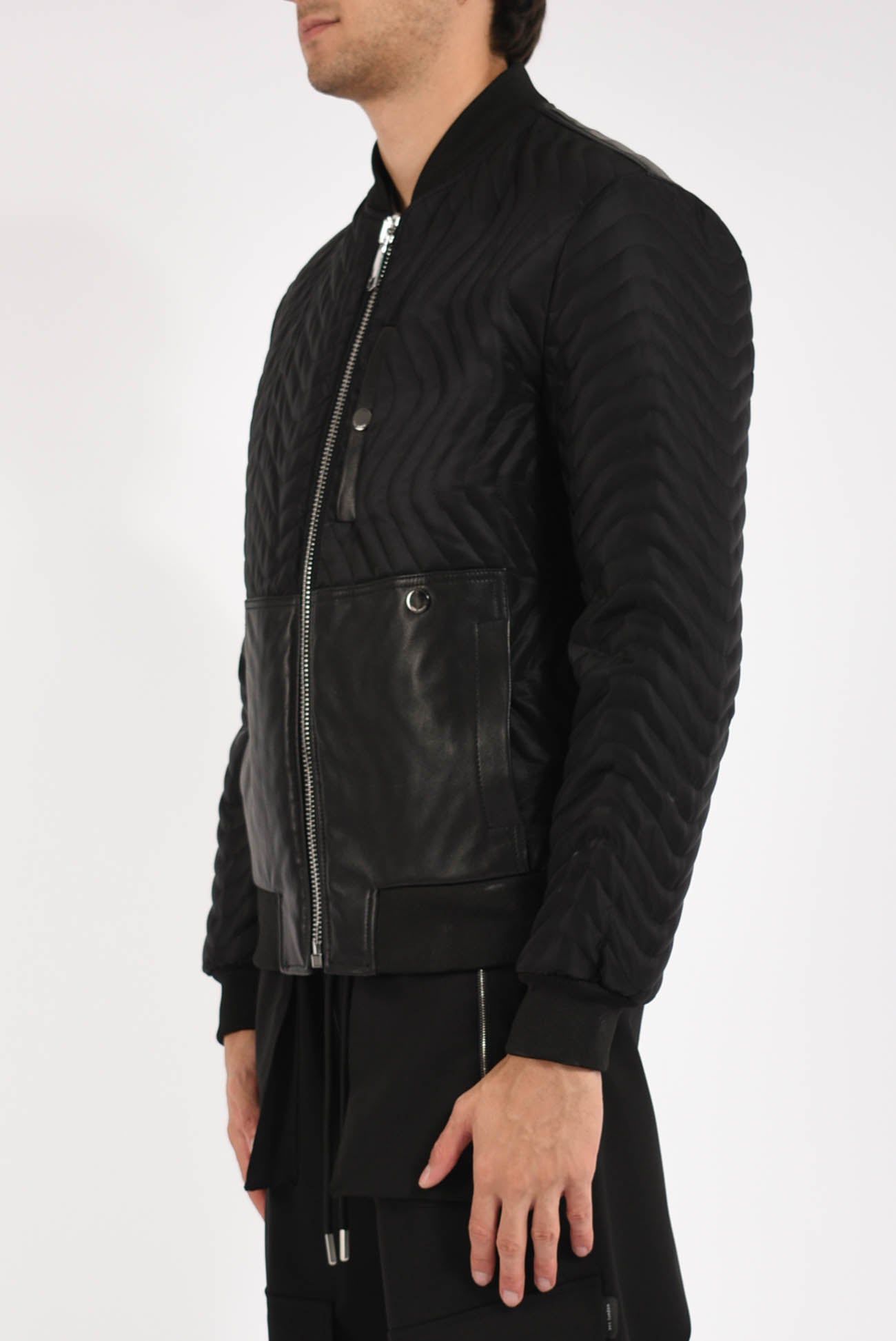 Bomber in nylon trapuntato