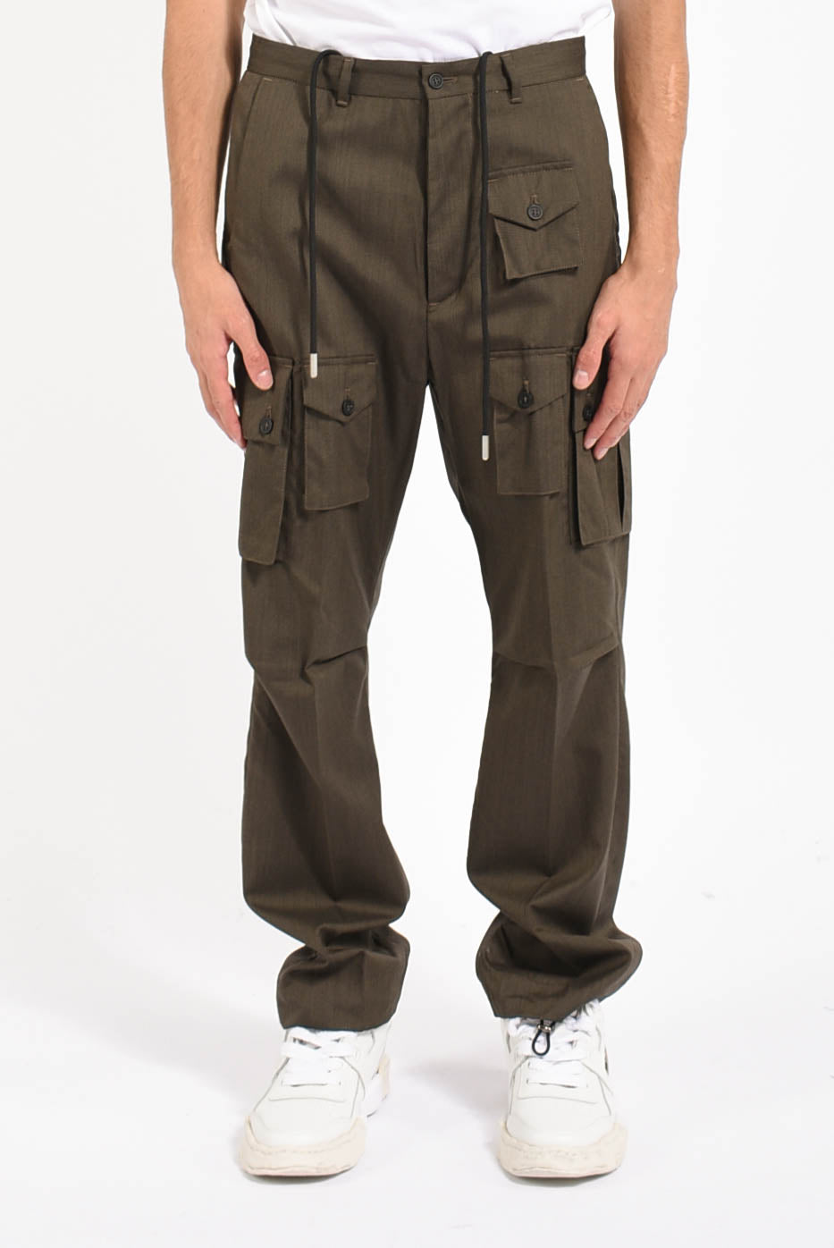 Pantaloni super cargo in cotone