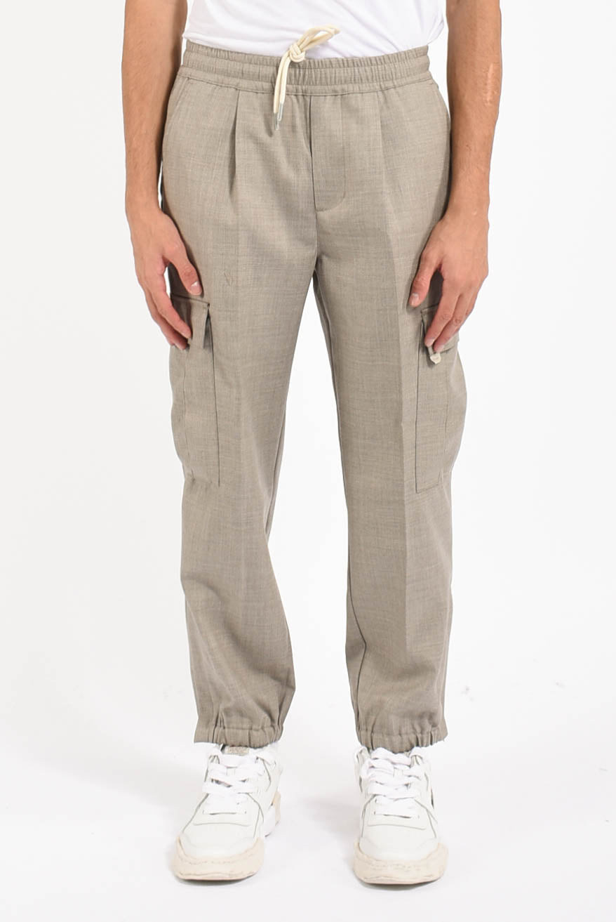 Pantaloni cargo in lana