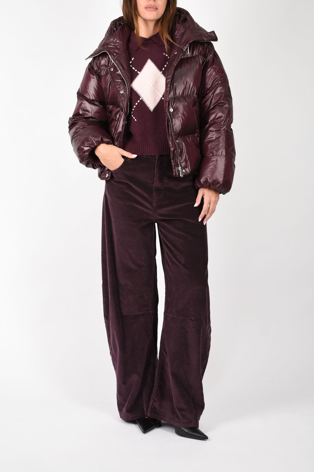 Pantaloni barrel fit in velluto a costine 107196A3HF