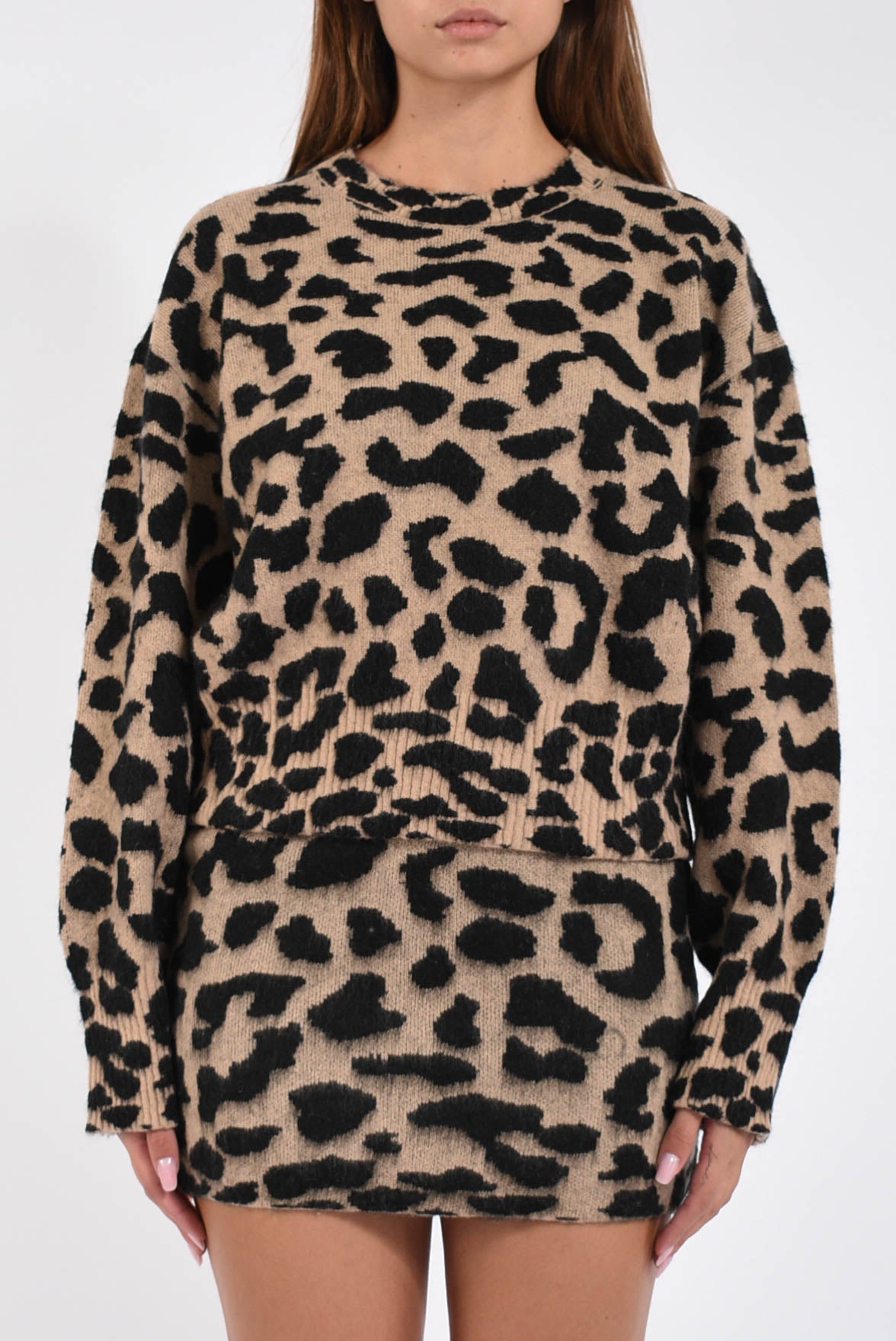 maglia in lana animalier