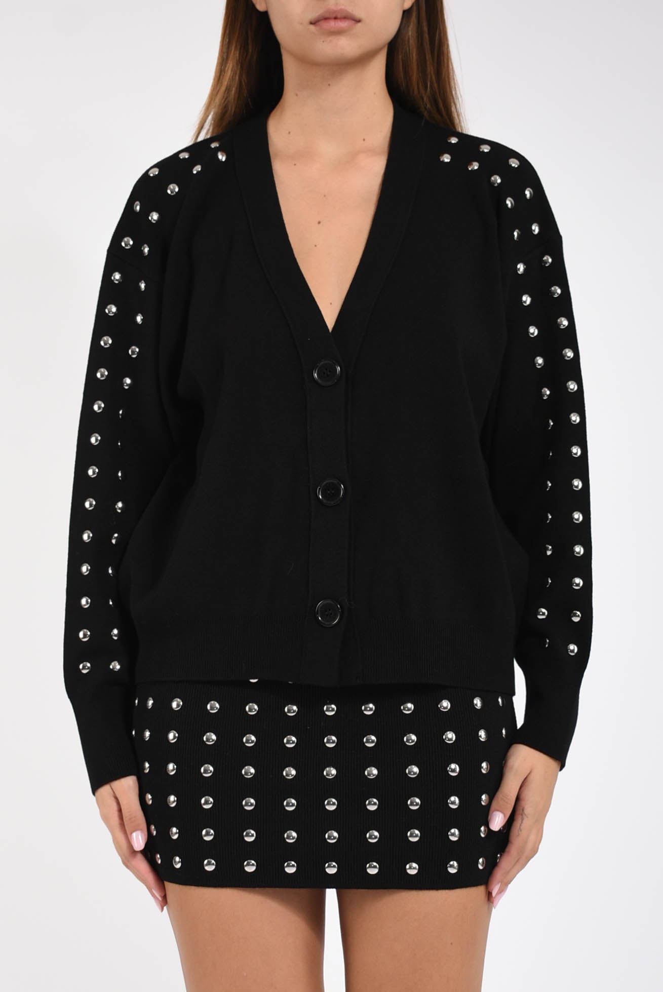 cardigan con borchie