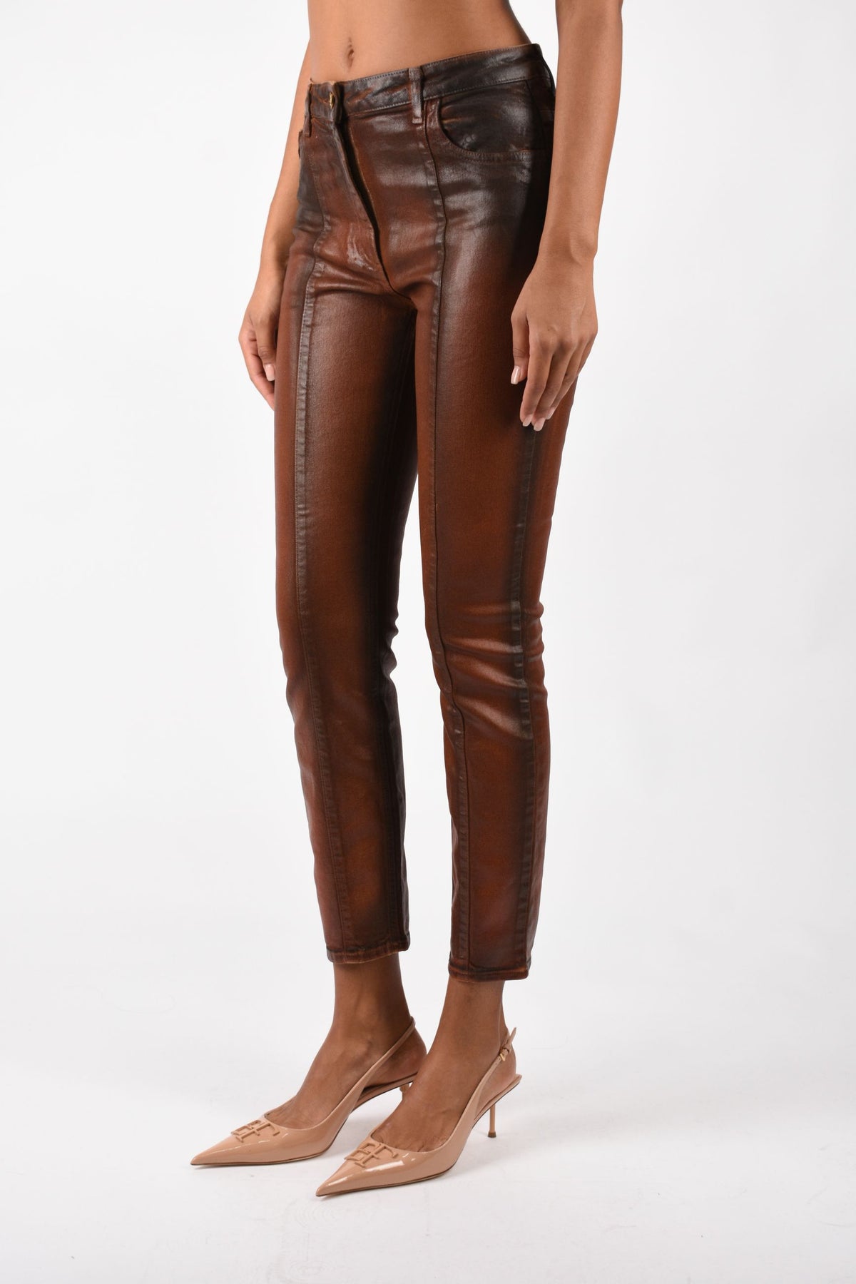 Jeans a sigaretta effetto laminato PJ21I66E2