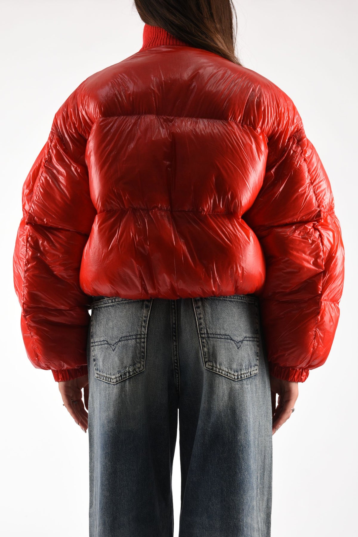 Piumino down in ripstop con collo a maglia W-ARRIOR A233900BKCP