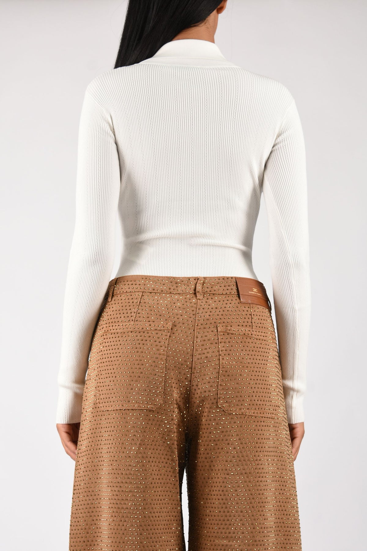 Body in maglia con ricami à jour BK02B66E2