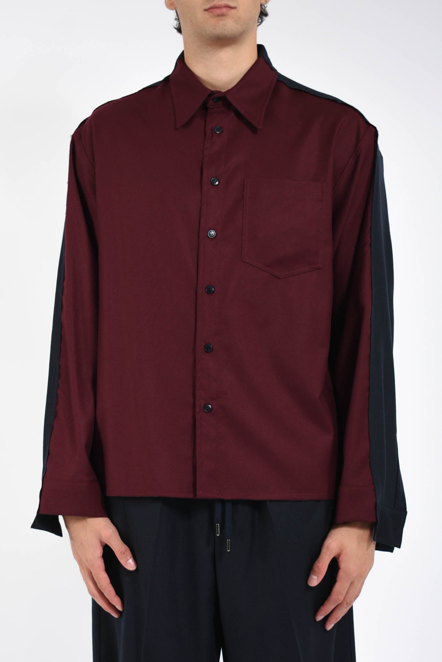 camicia in panno di lana