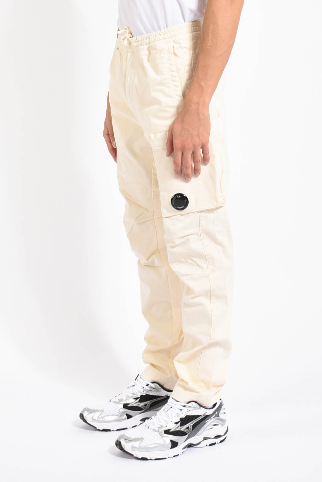 Pantaloni cargo in satin strech