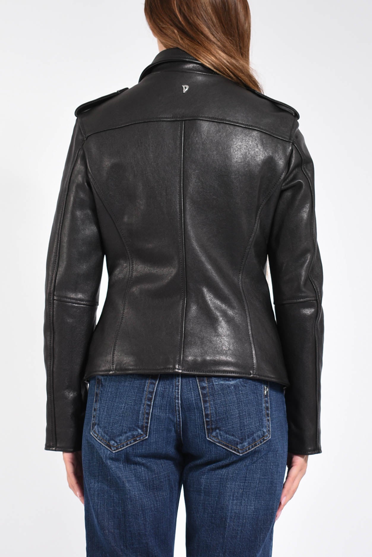 Chiodo slim in nappa