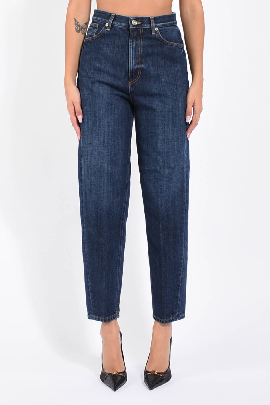 Jeans Bessie loose in denim fisso