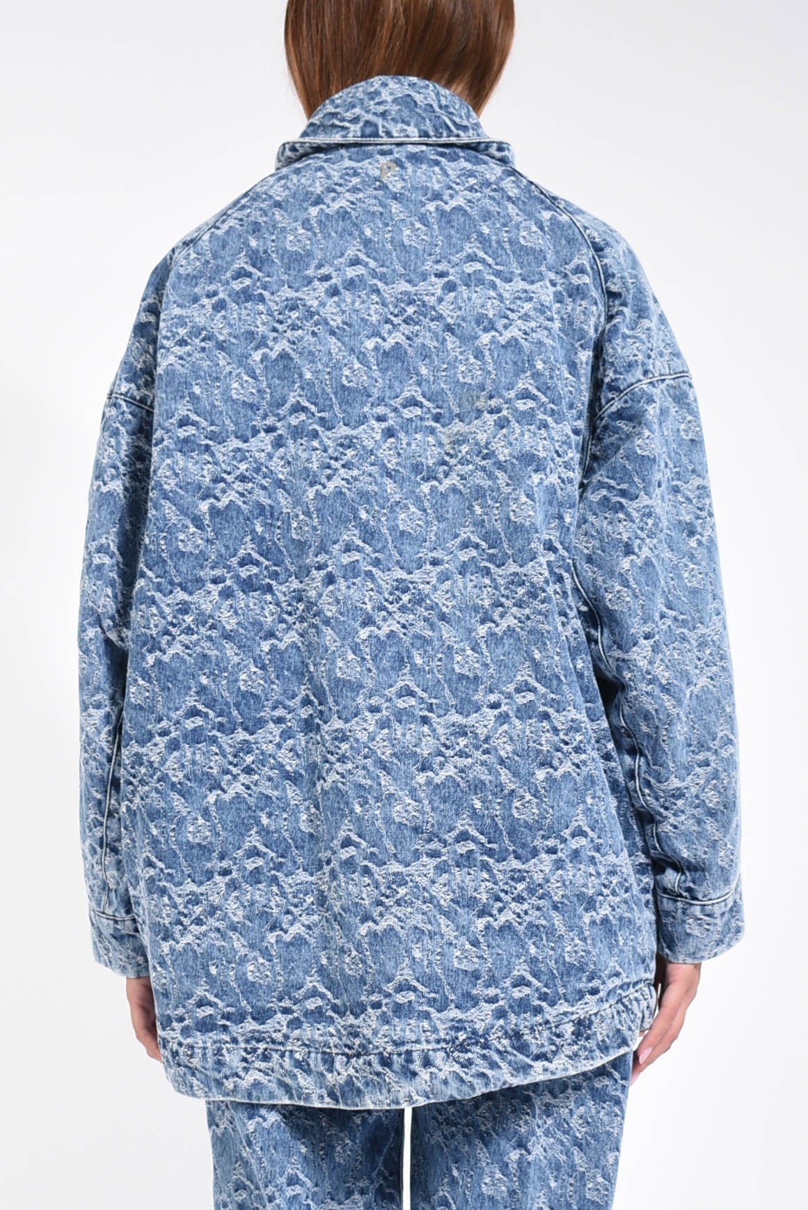 Parka over in denim jaquard