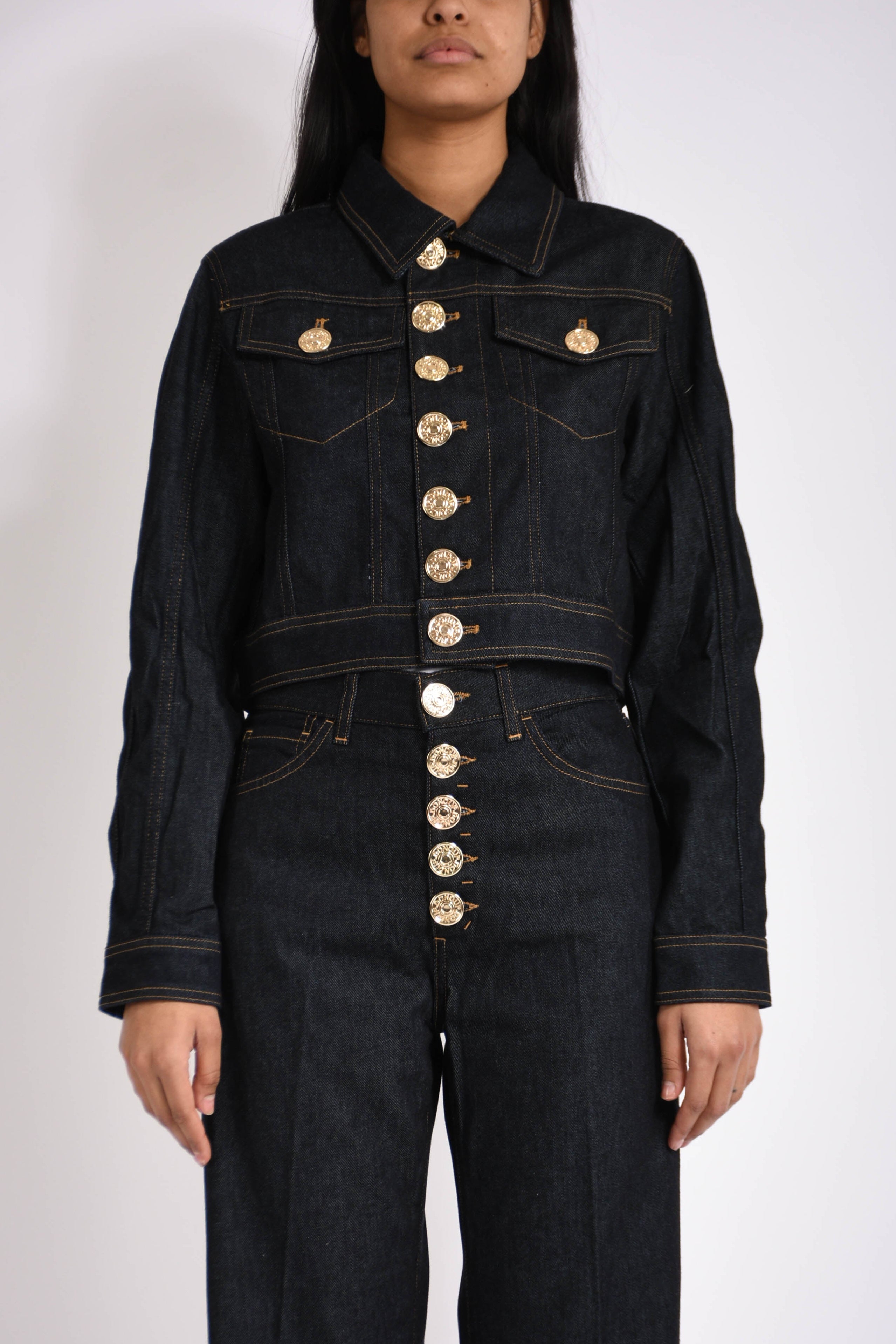 Giubbino slim in denim fisso