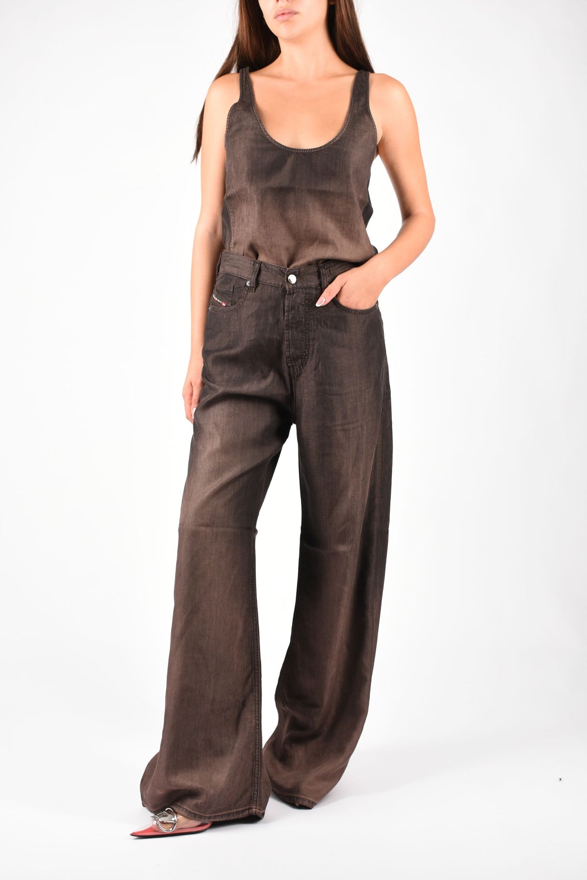 Canotta in denim fluido spalmato
 DE NORIAN-S A23282068YF