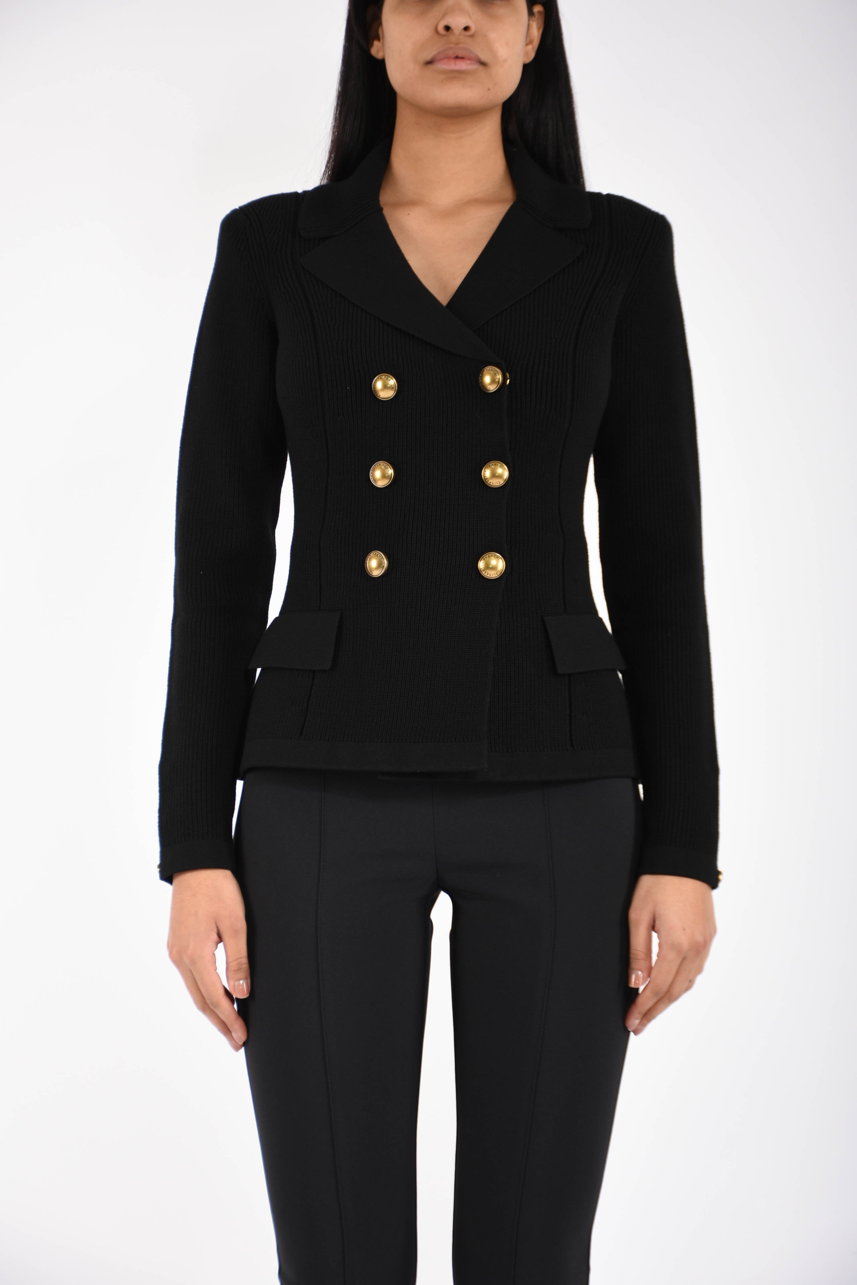 Giacca in maglia con bottoni gioiello