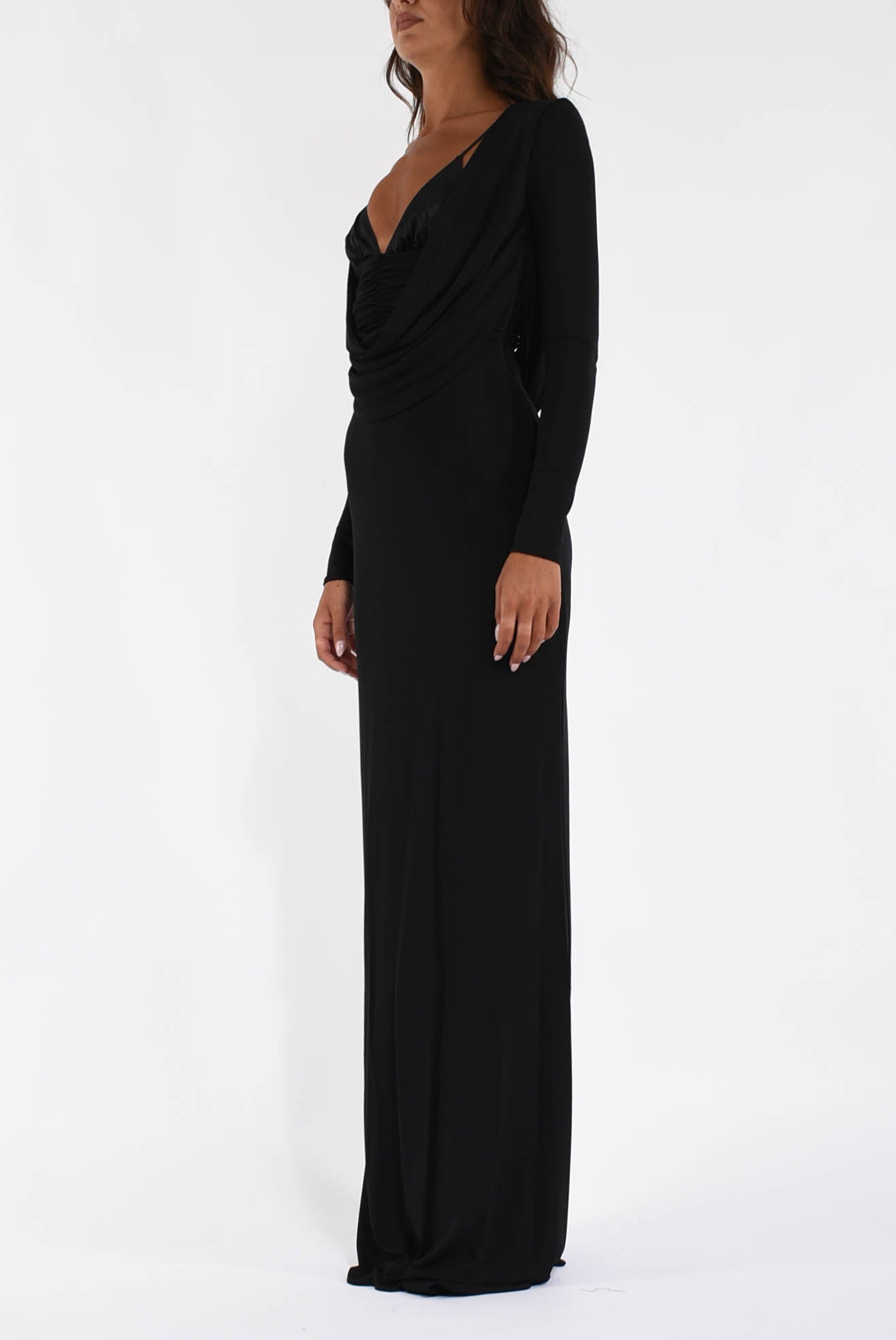 Abito lungo Red Carpet in jersey crêpe fluido