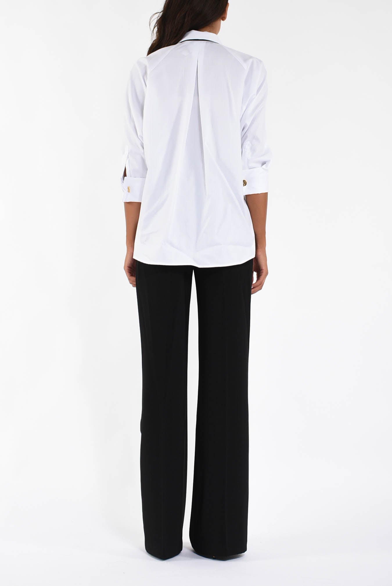 Tuta in popeline e crêpe leggero