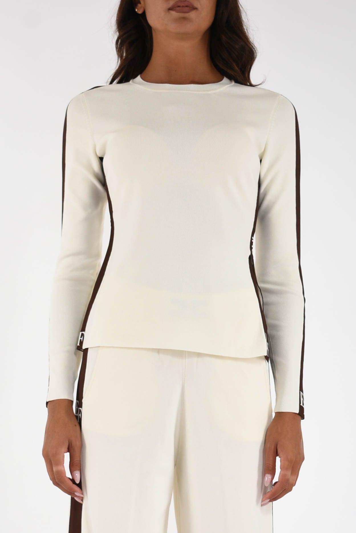 Maglia in viscosa con bande lucide