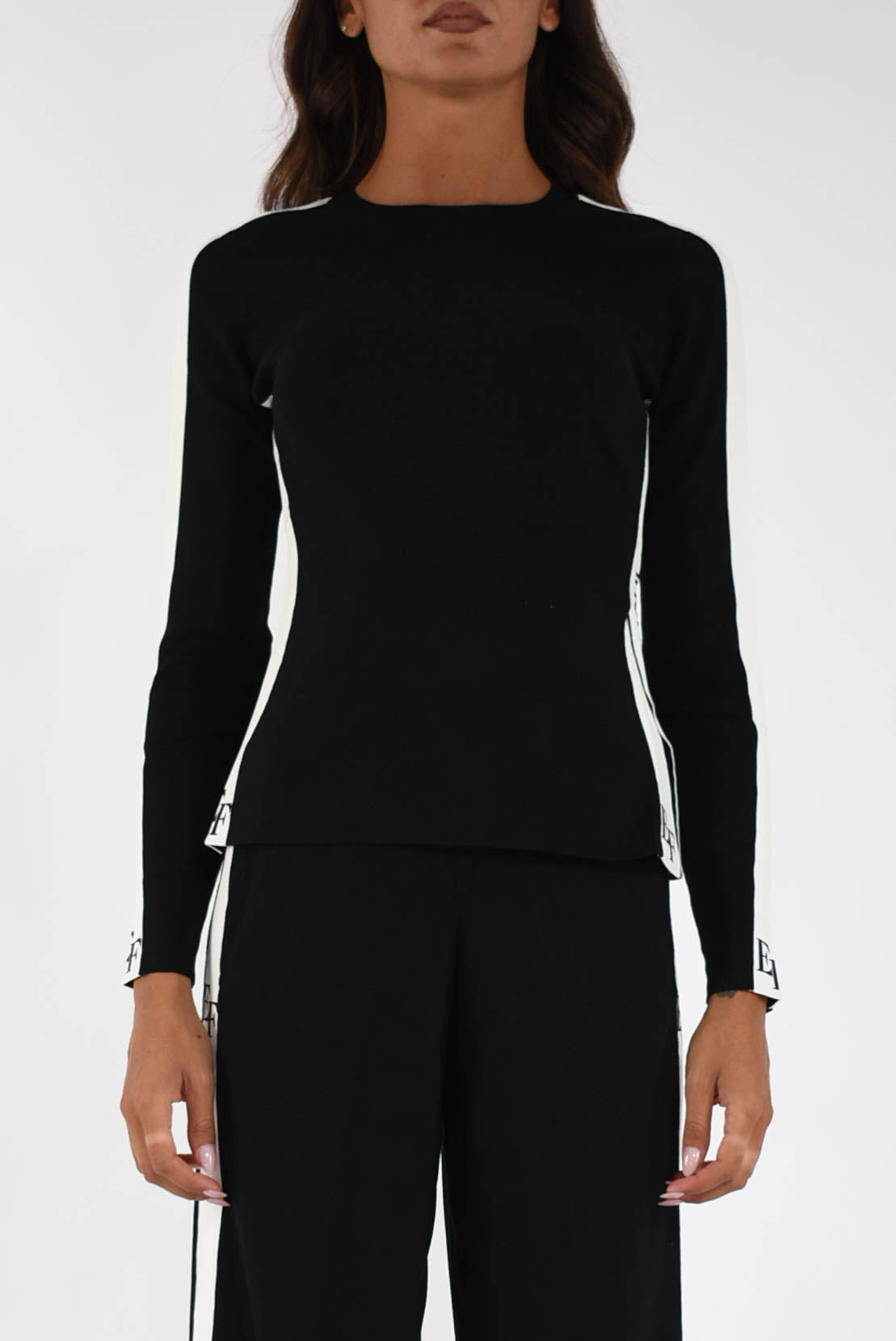 Maglia in viscosa con bande lucide