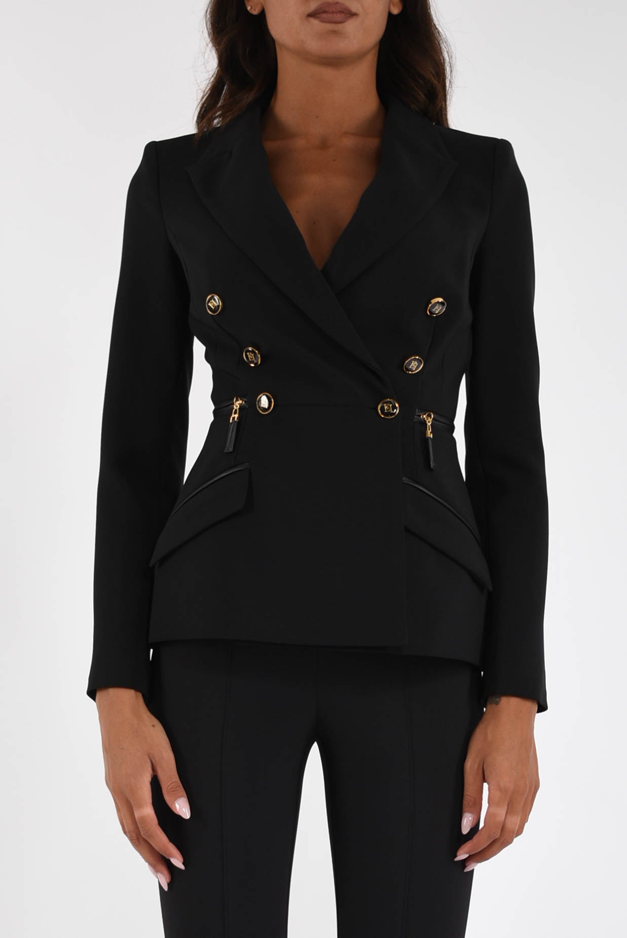 Giacca in crêpe leggero con dettagli zip