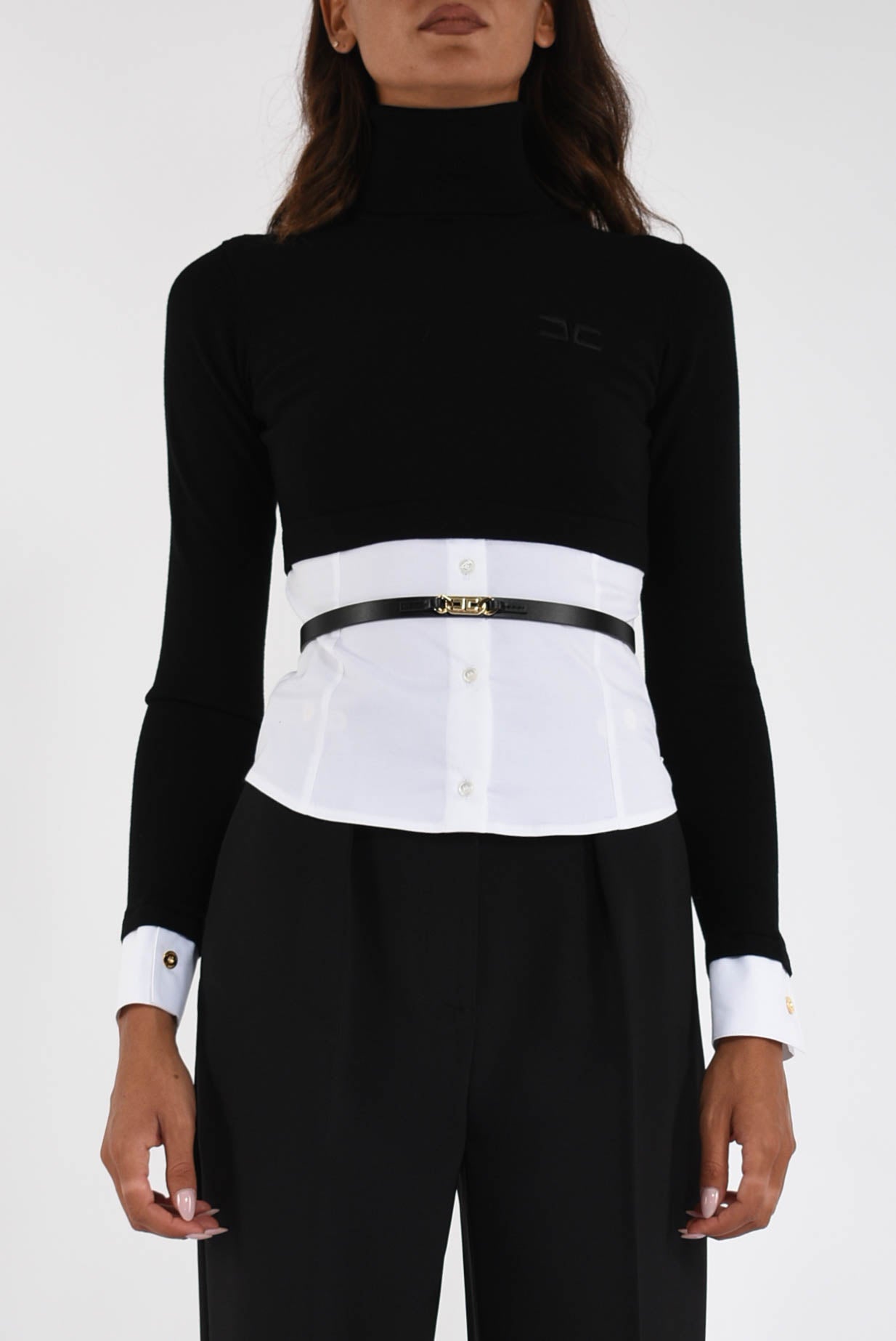 Maglia in viscosa e popeline di cotone