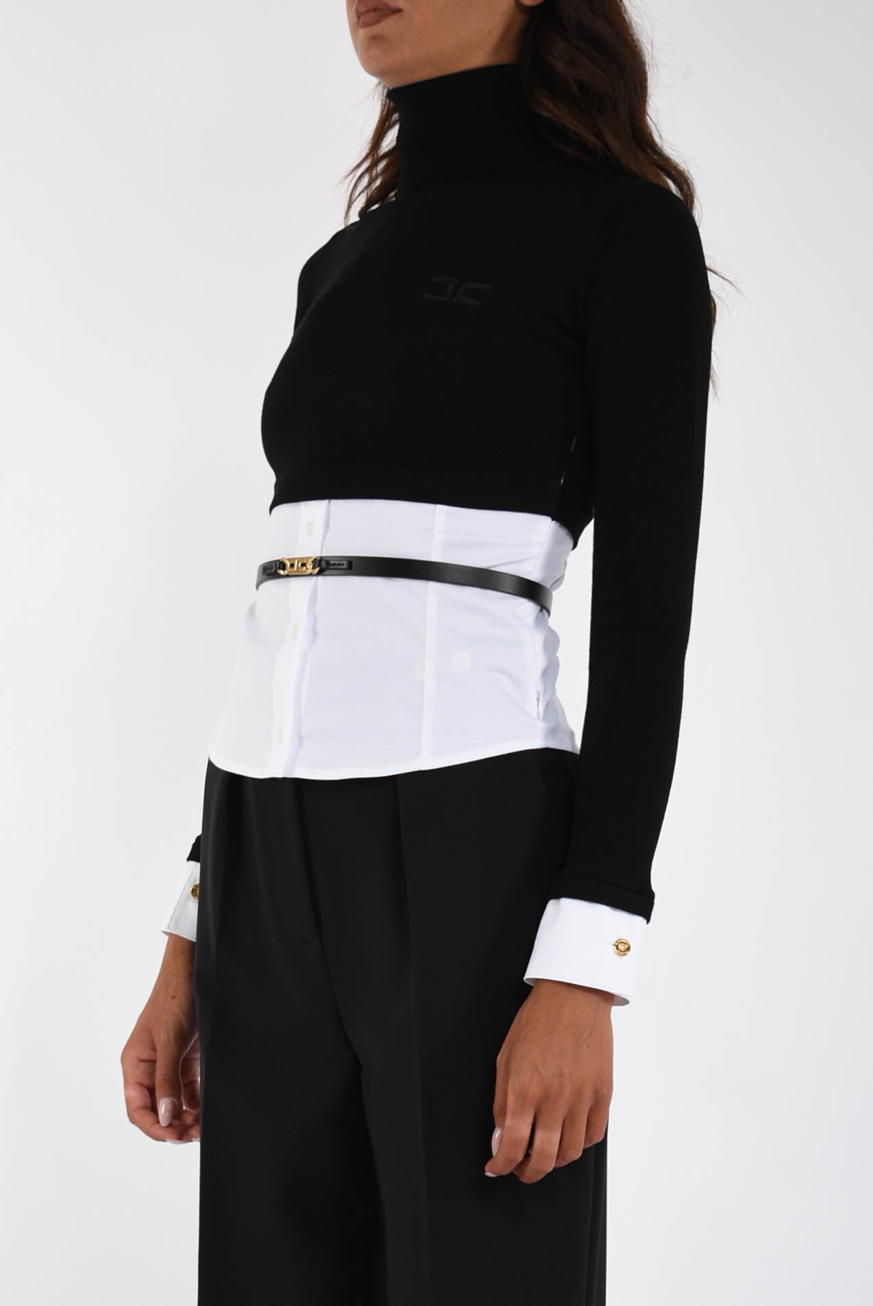 Maglia in viscosa e popeline di cotone