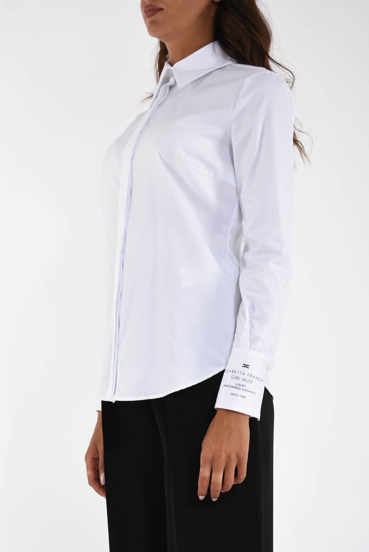 Camicia in popeline di cotone con logo