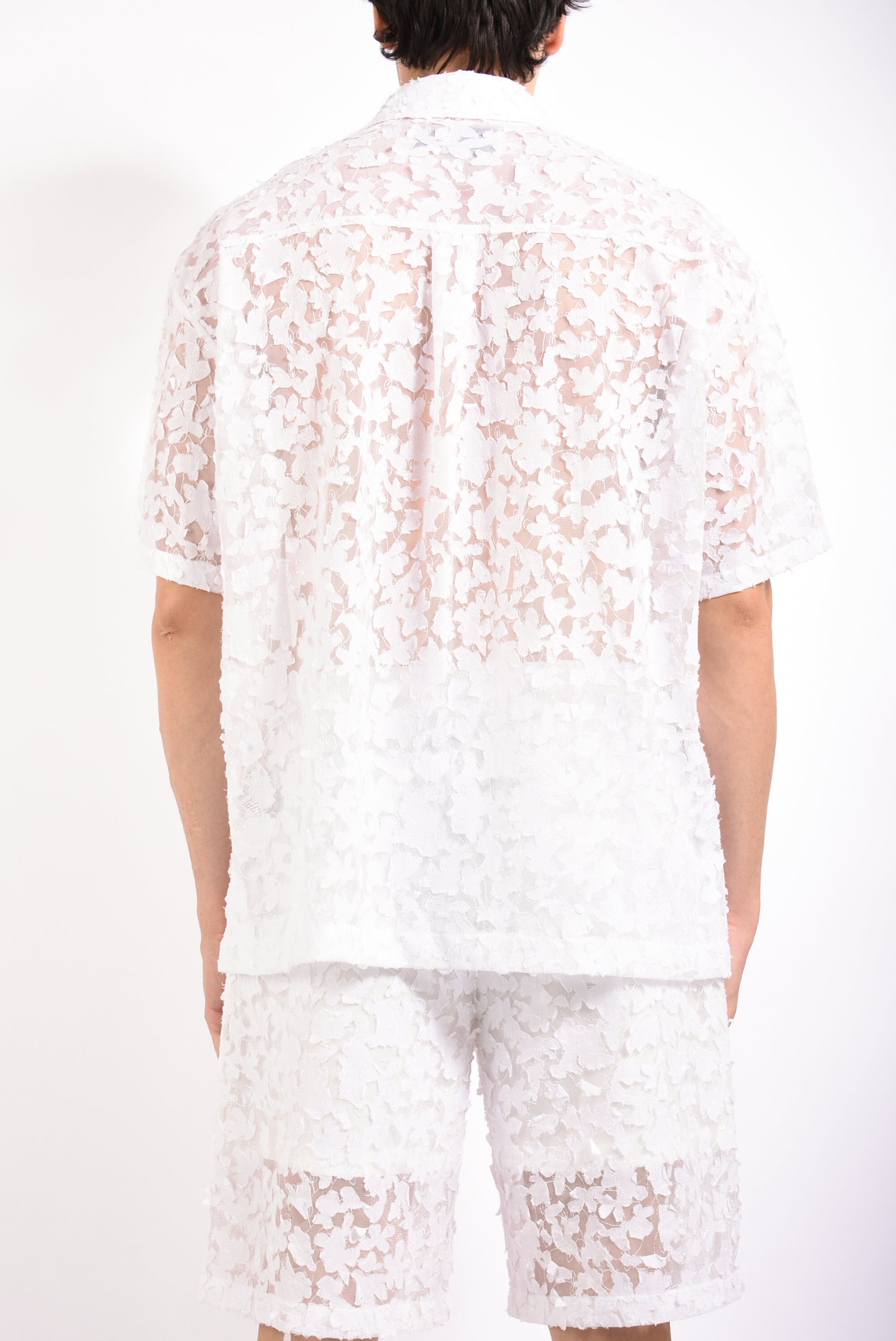 camicia con motivo floreale