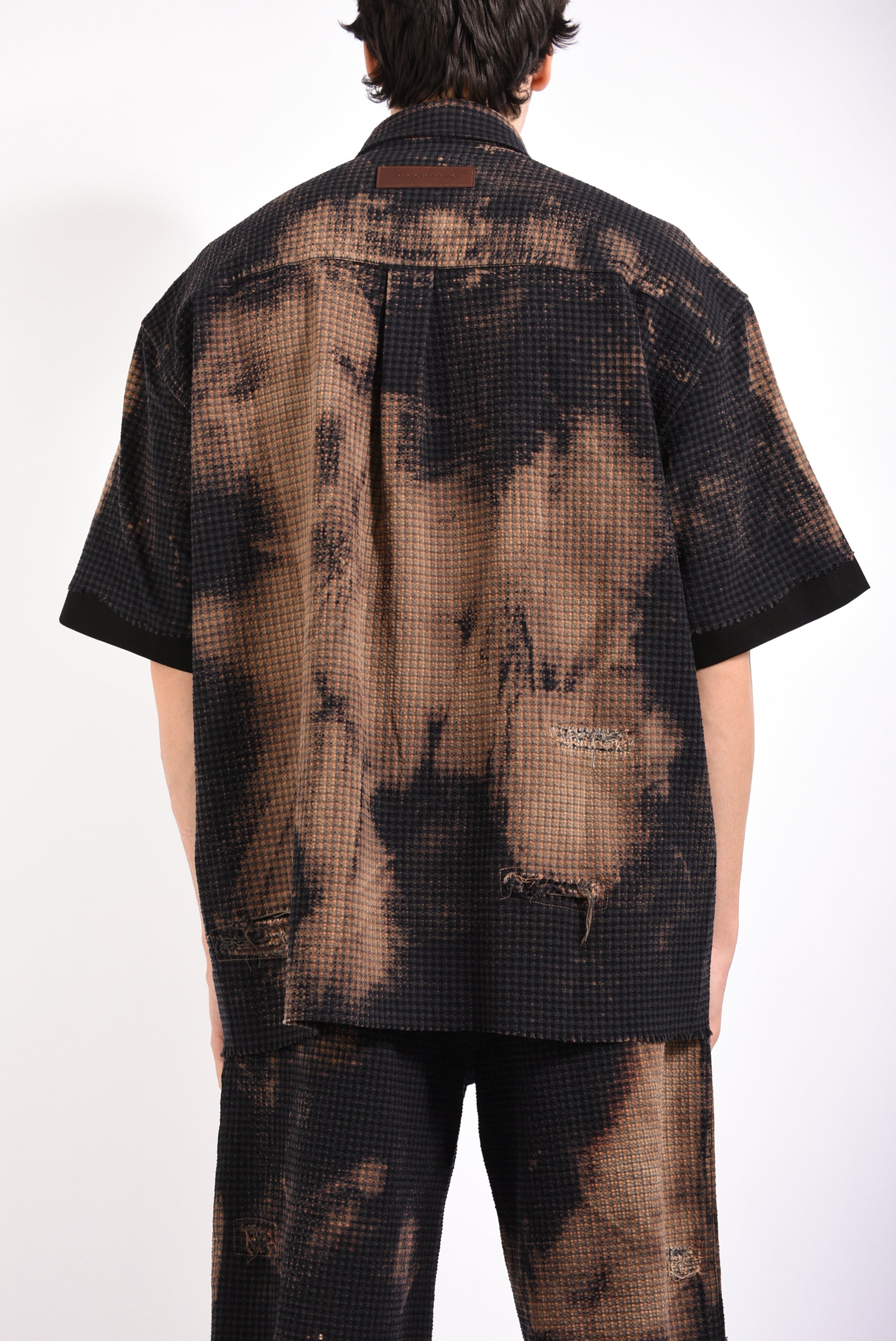 camicia in misto viscosa a quadri