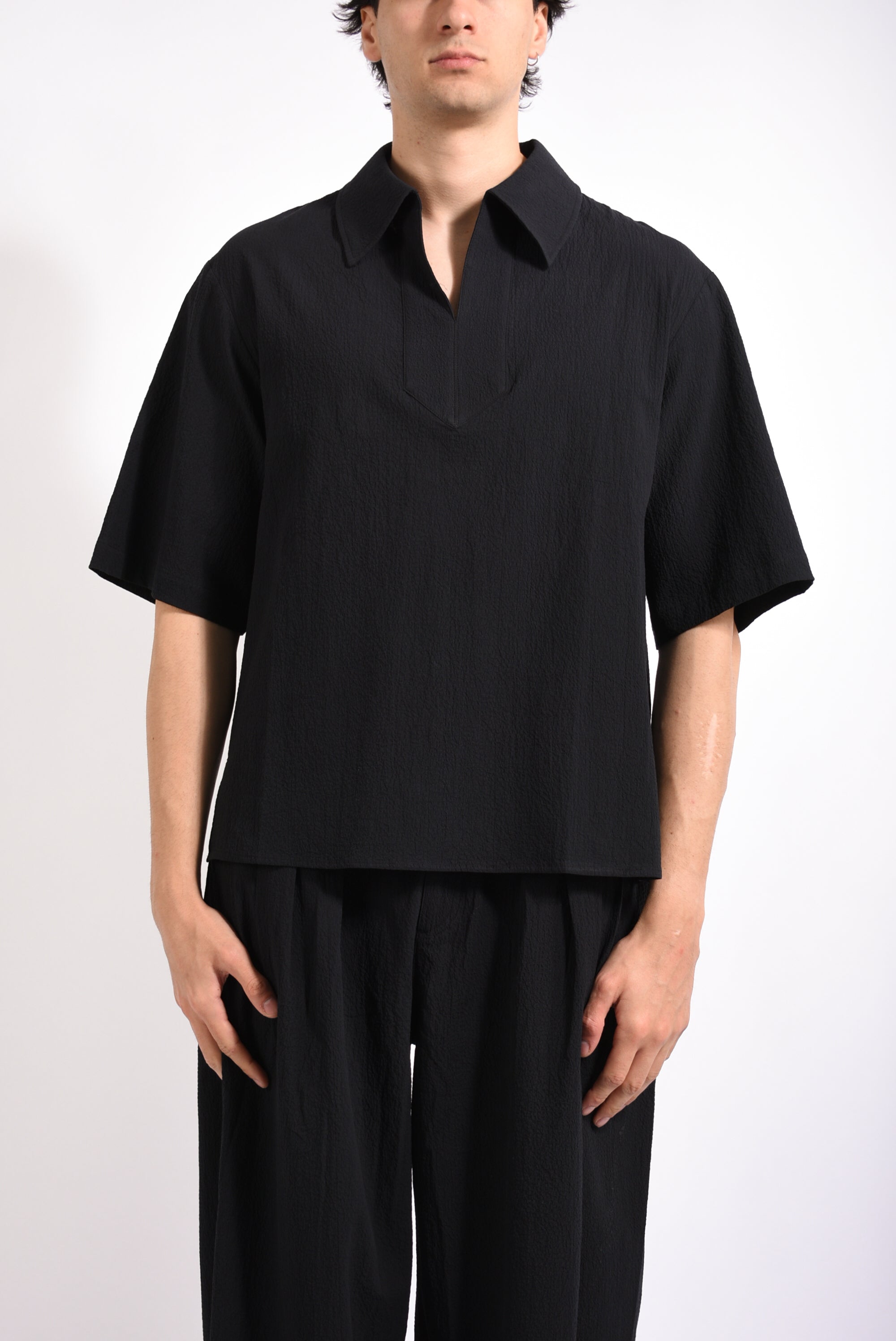 Polo camicia in crepe