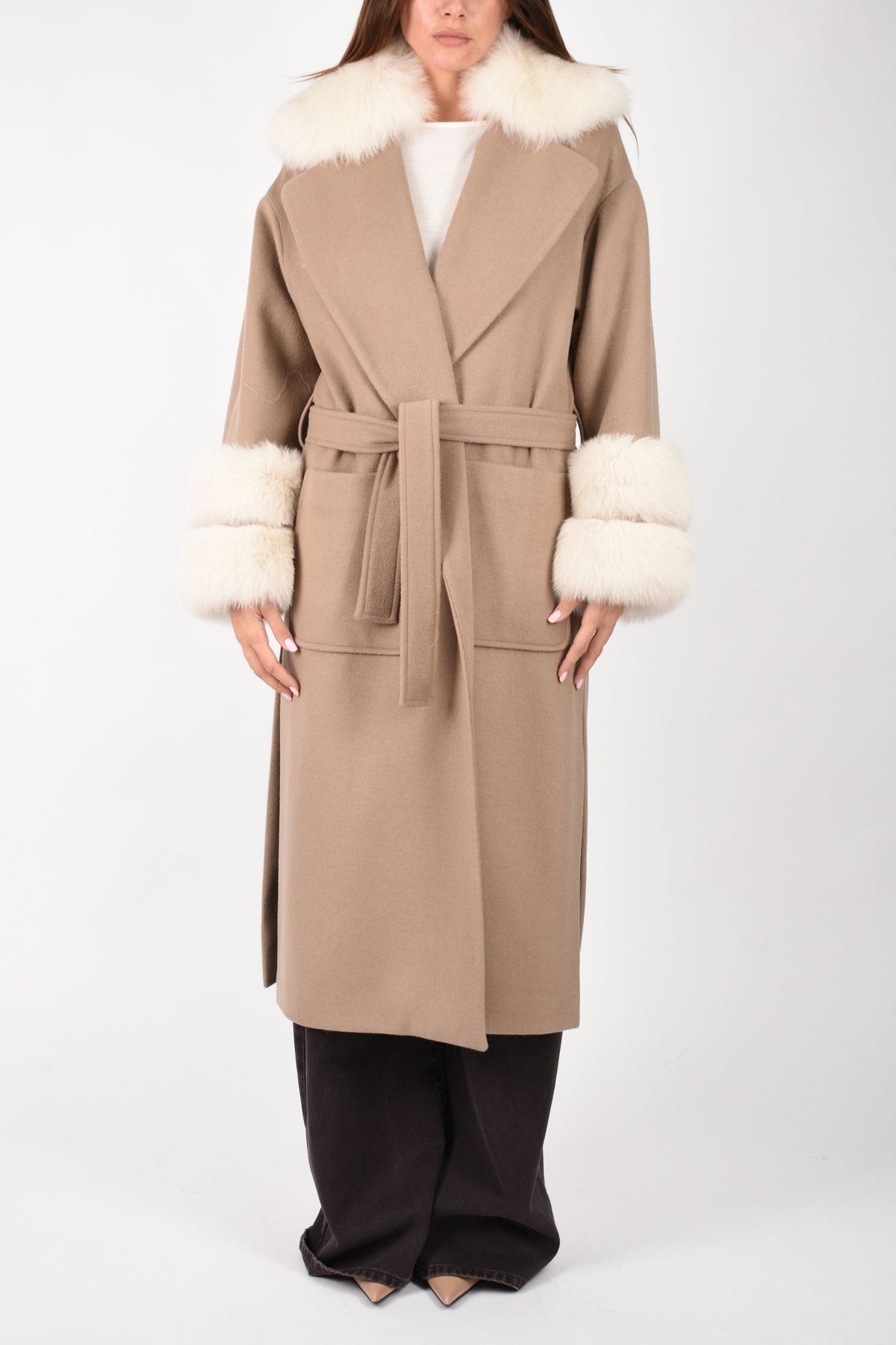CAPPOTTO IN LANA E VOLPE CD1240