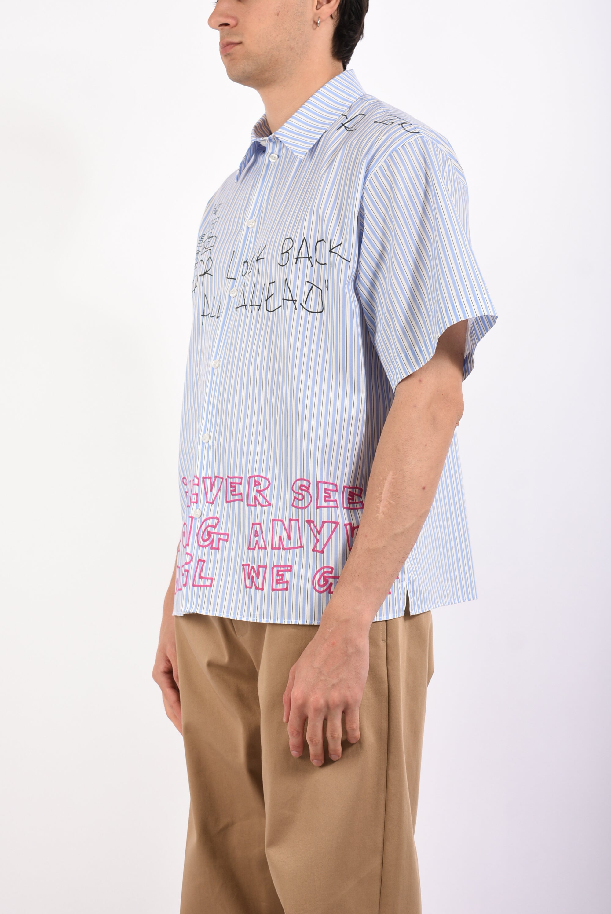 Camicia rigata in cotone
