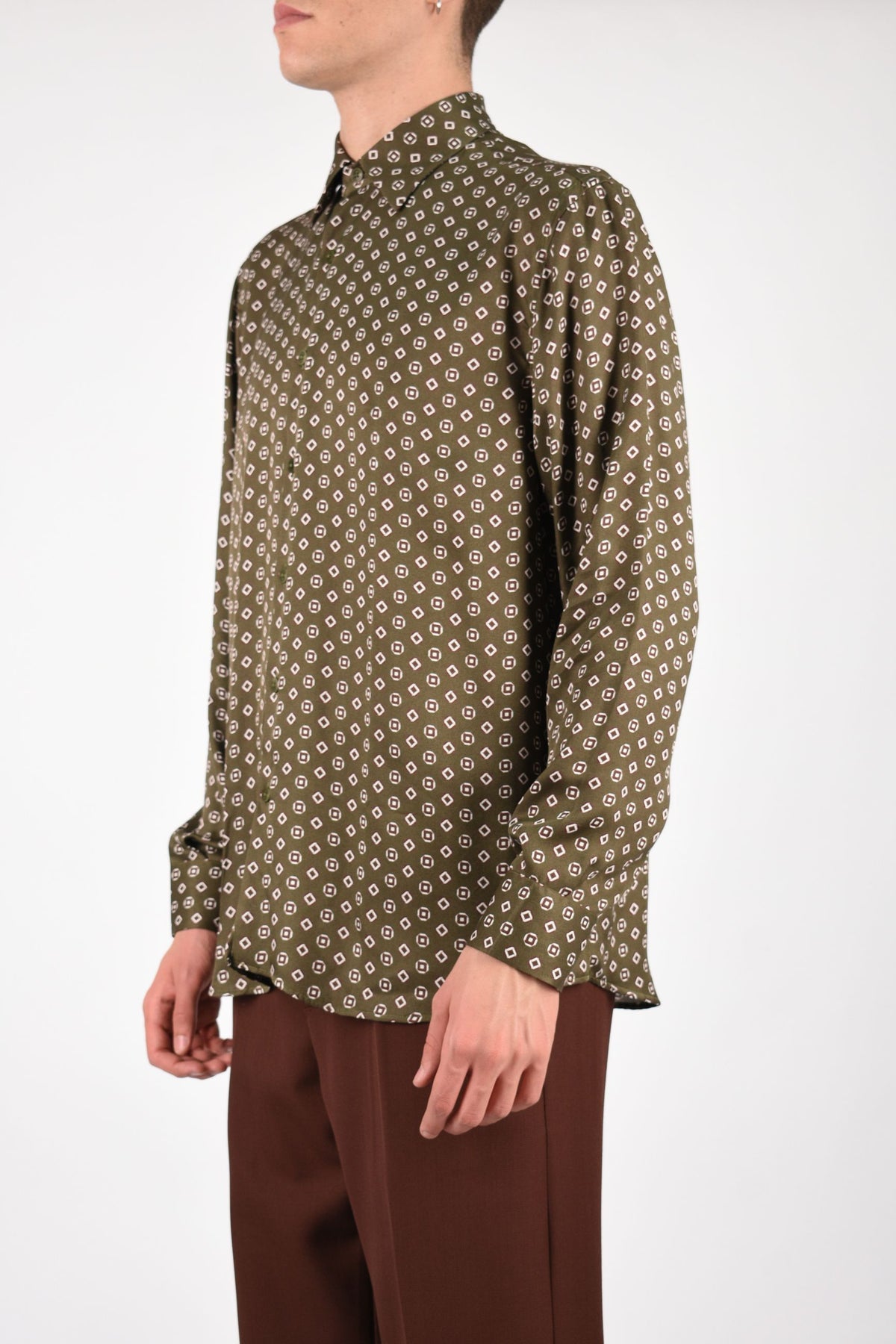 Camicia fantasia in crepe di seta 26F25
