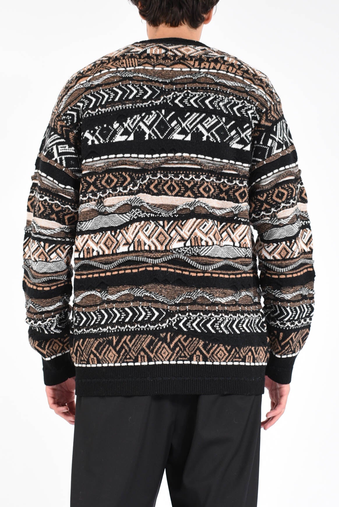 Cardigan in misto lana iconic jacquard