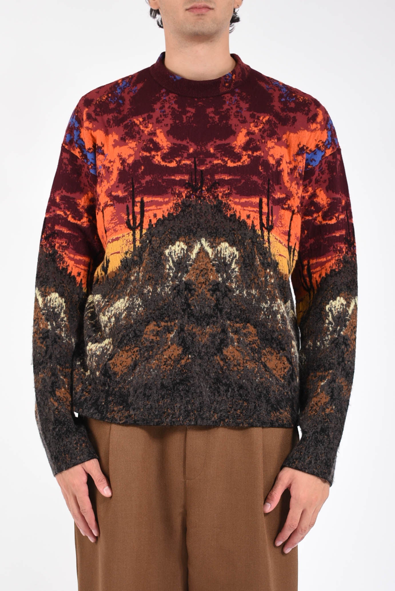 Maglia girocollo jacquard oniric desert