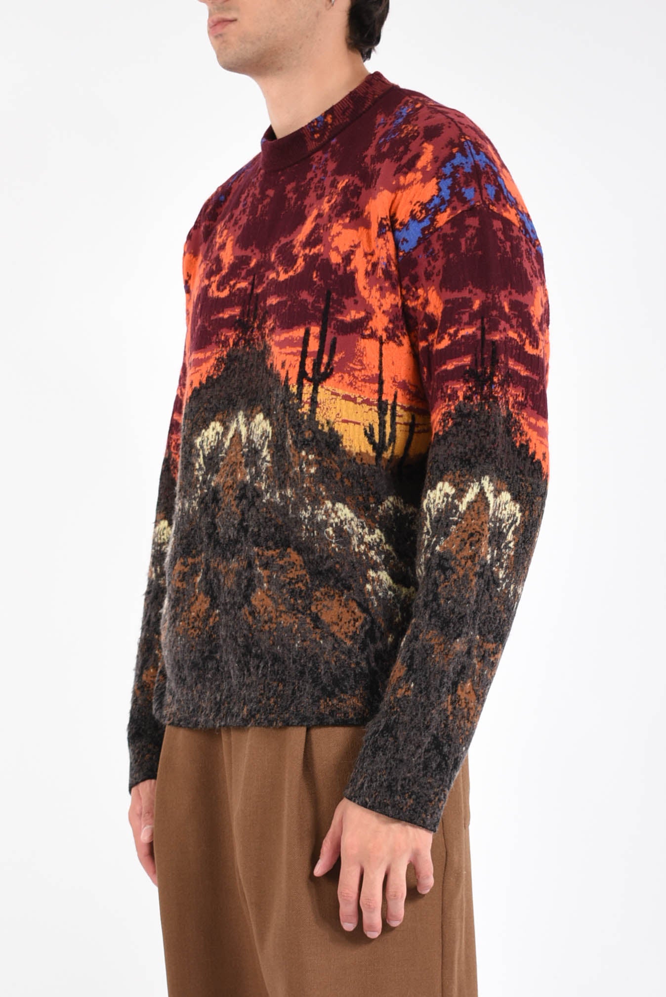 Maglia girocollo jacquard oniric desert